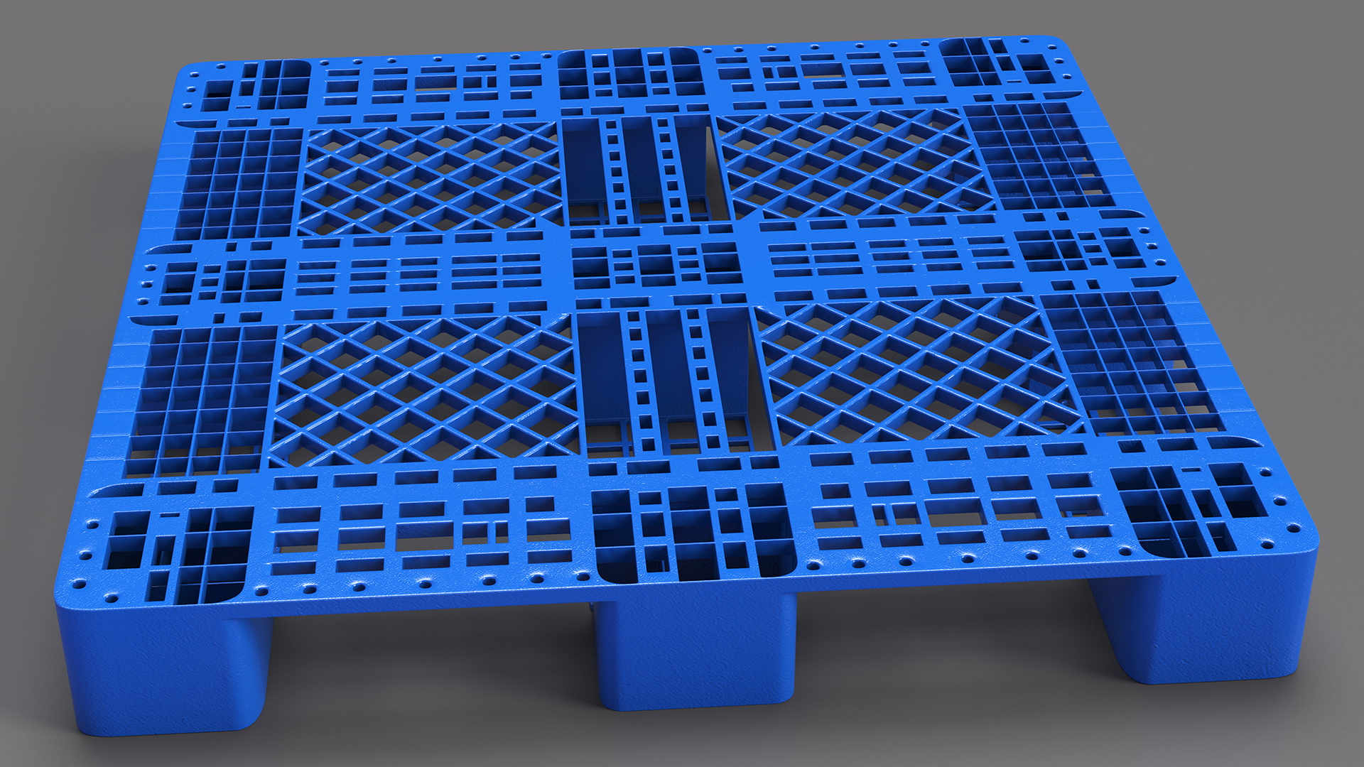 Anti Slip Plastic Pallet Blue 3D model