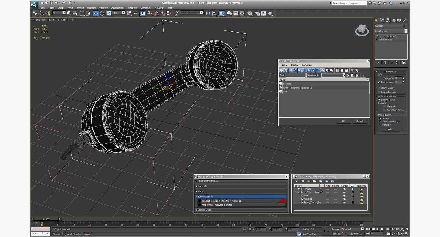 3D Retro Telephone Receiver 2