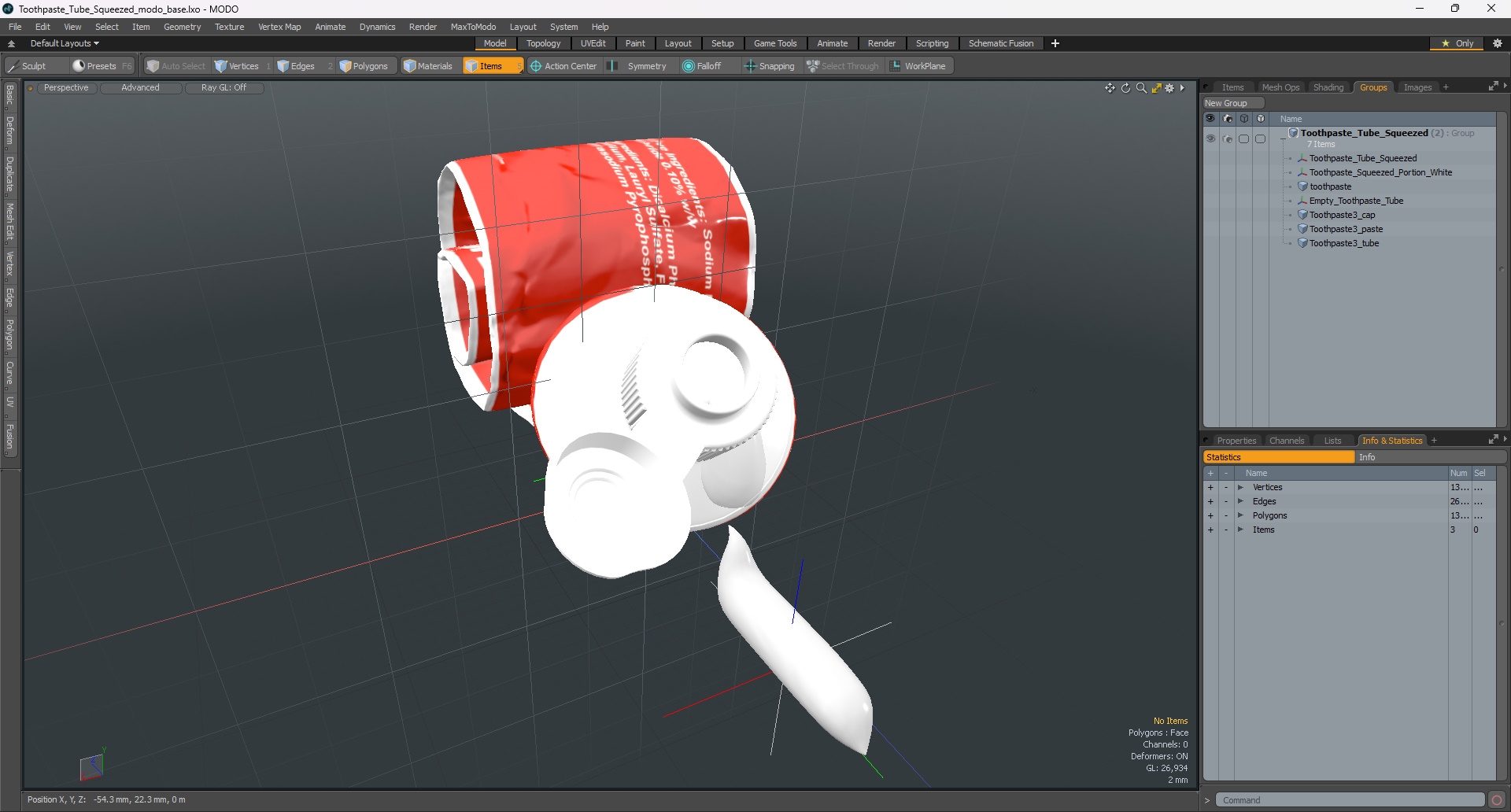 Toothpaste Tube Squeezed 3D model
