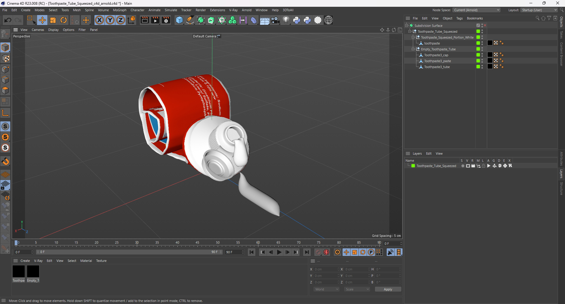 Toothpaste Tube Squeezed 3D model