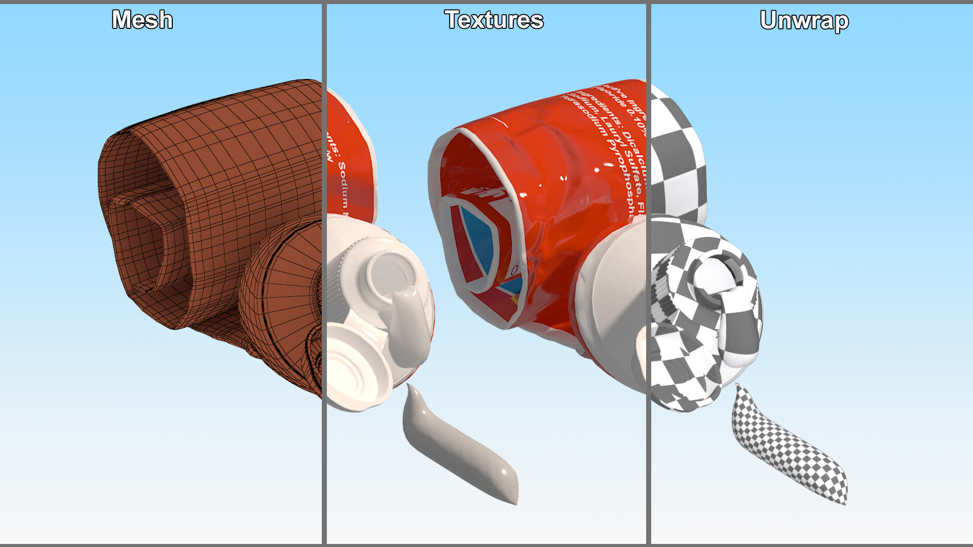 Toothpaste Tube Squeezed 3D model