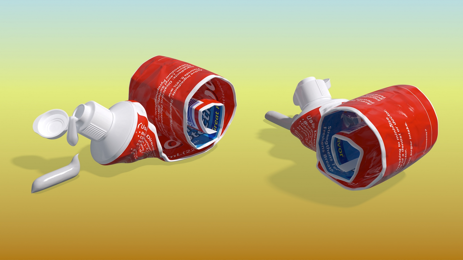Toothpaste Tube Squeezed 3D model