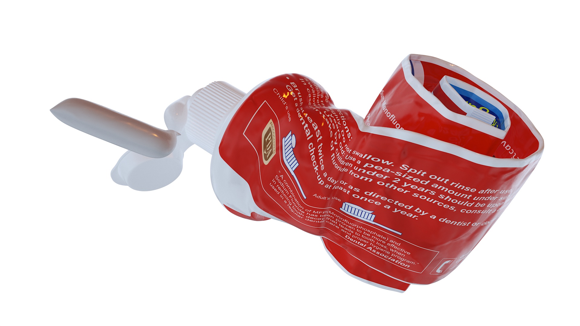 Toothpaste Tube Squeezed 3D model