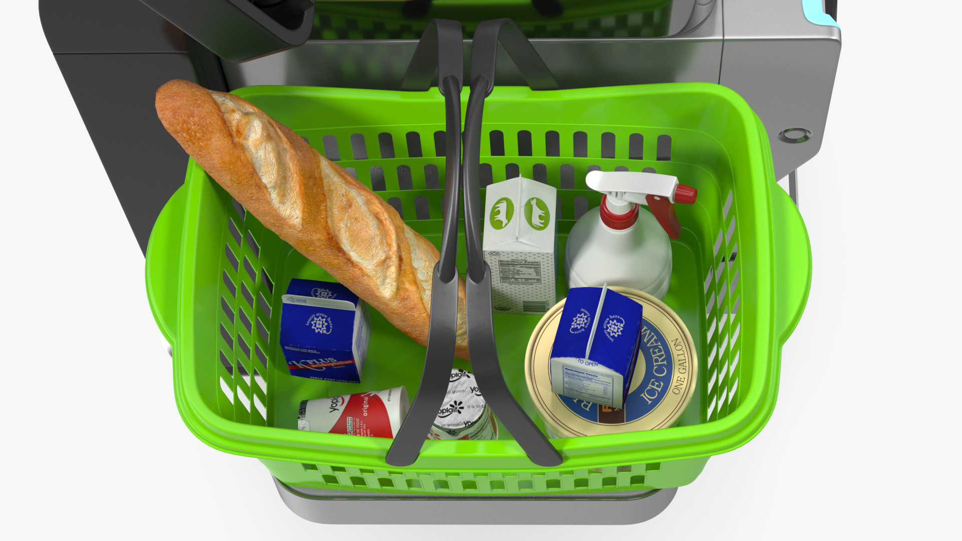 Toshiba Self Checkout System with Shopping Basket 3D model