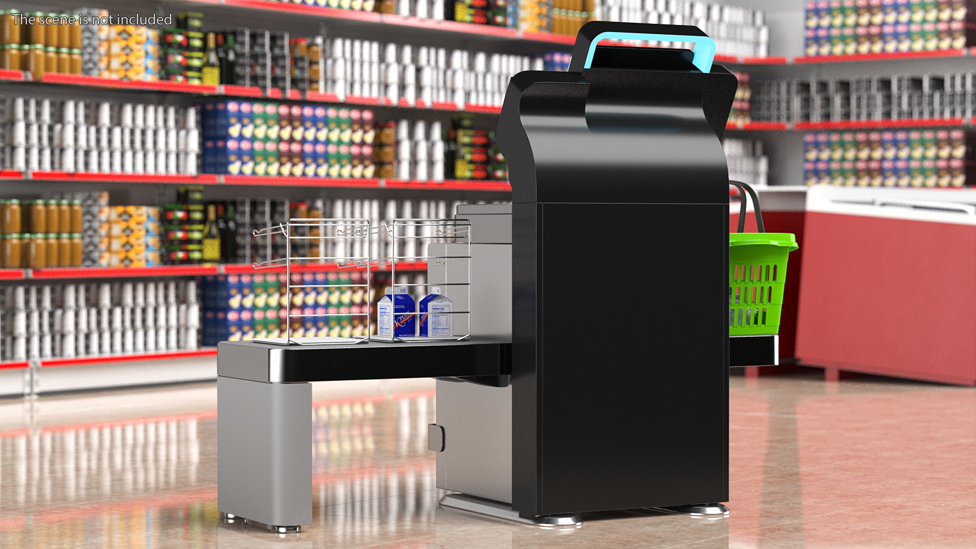 Toshiba Self Checkout System with Shopping Basket 3D model