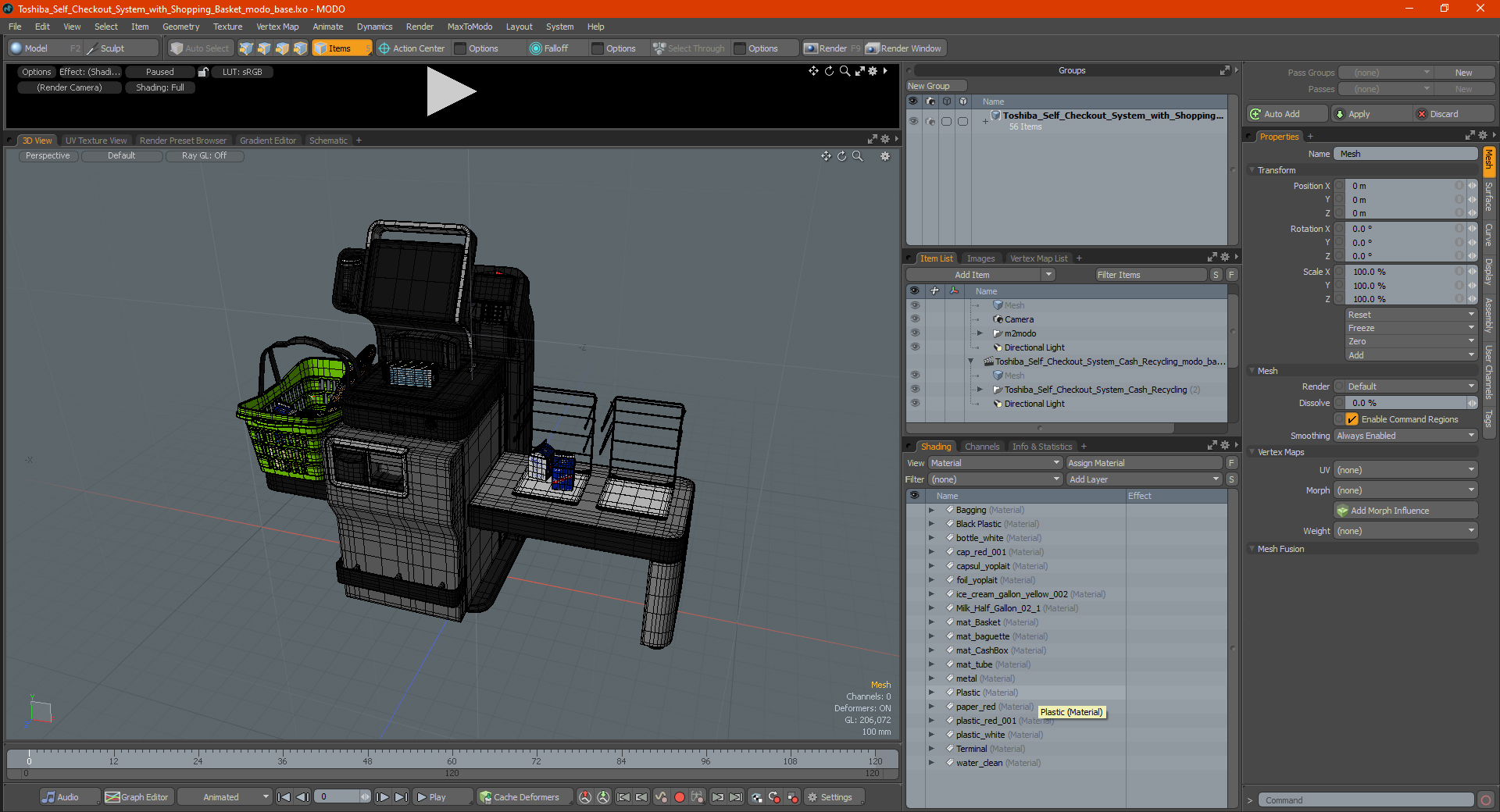 Toshiba Self Checkout System with Shopping Basket 3D model