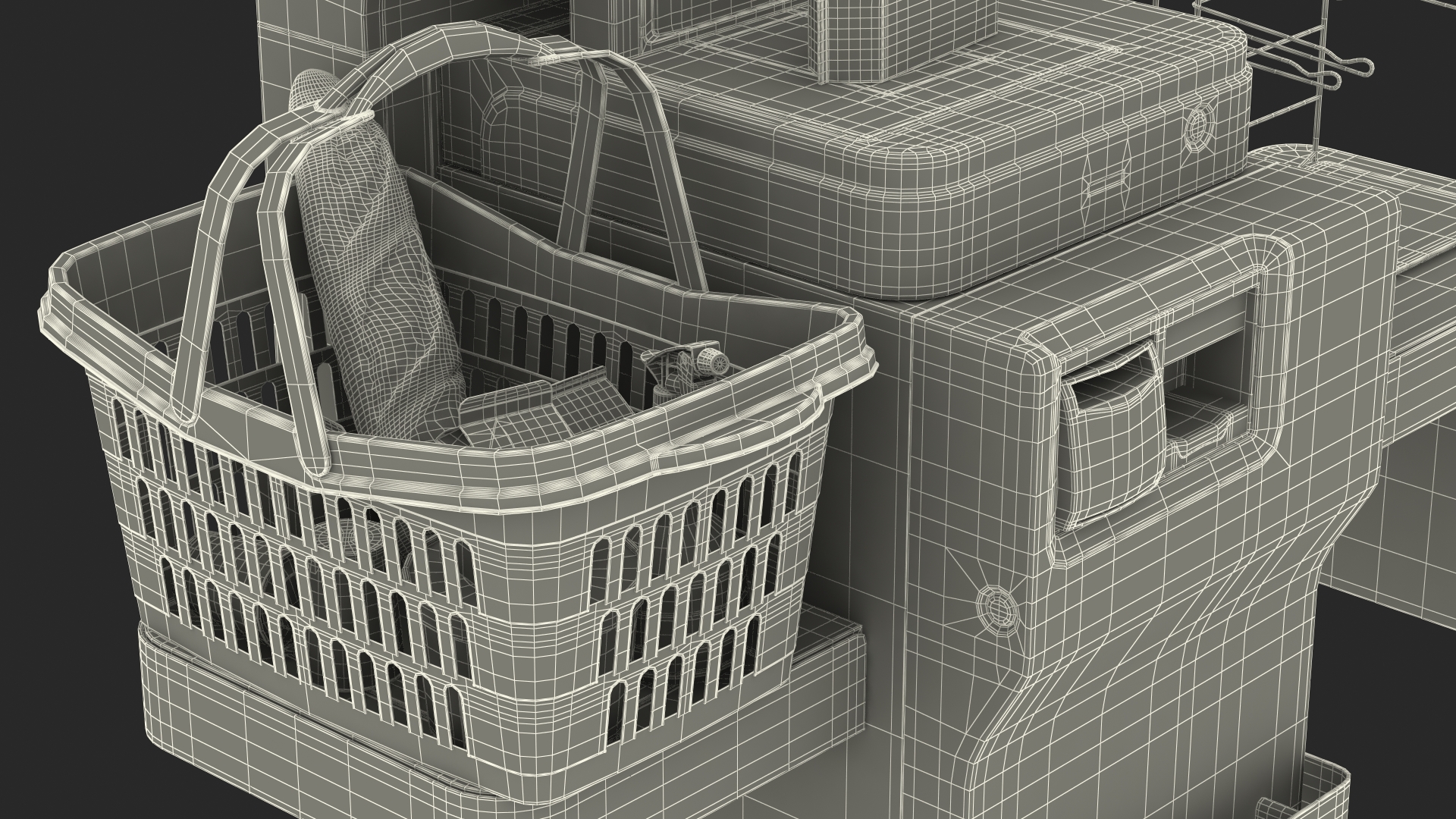 Toshiba Self Checkout System with Shopping Basket 3D model