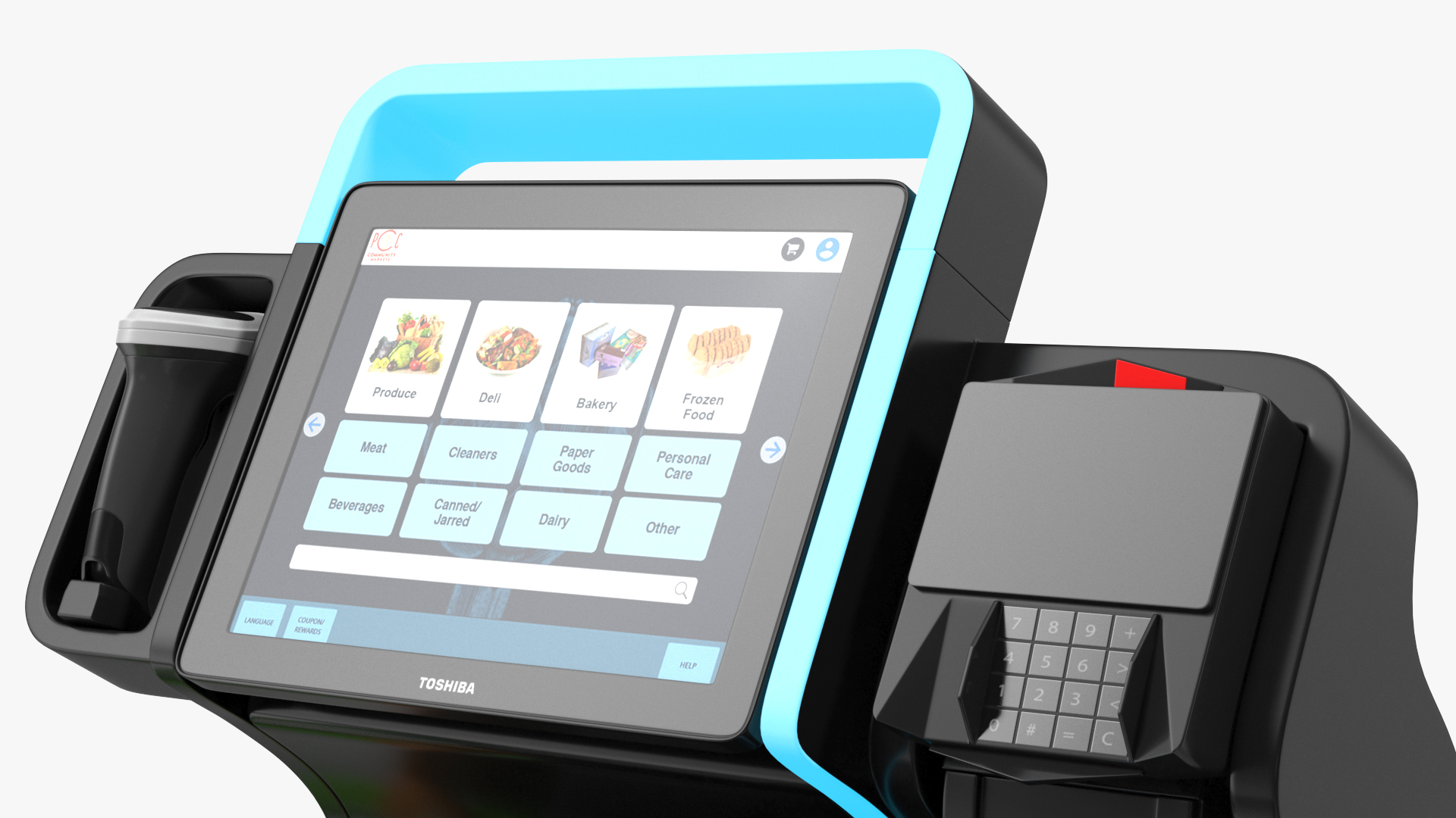 Toshiba Self Checkout System with Shopping Basket 3D model