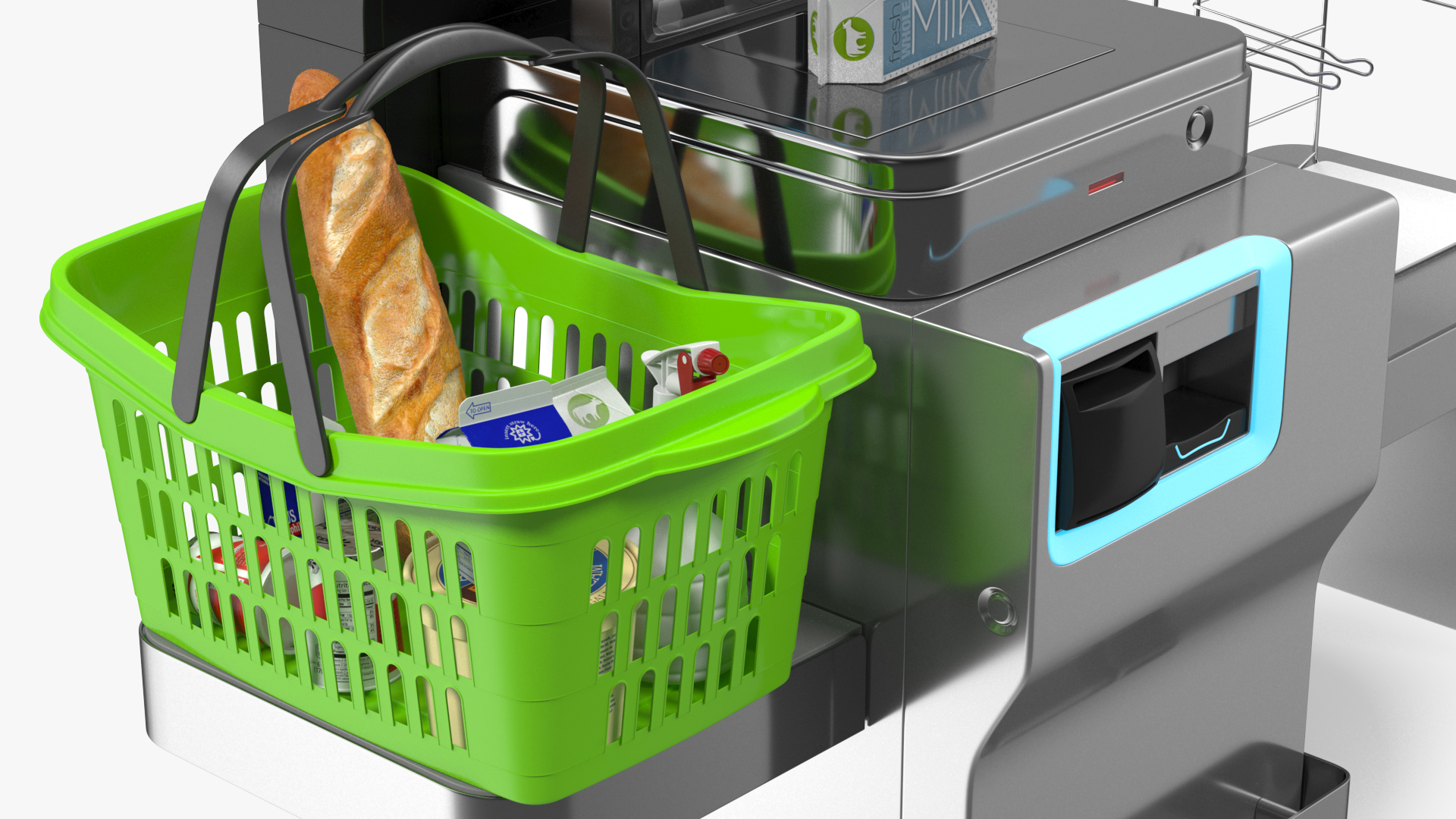 Toshiba Self Checkout System with Shopping Basket 3D model