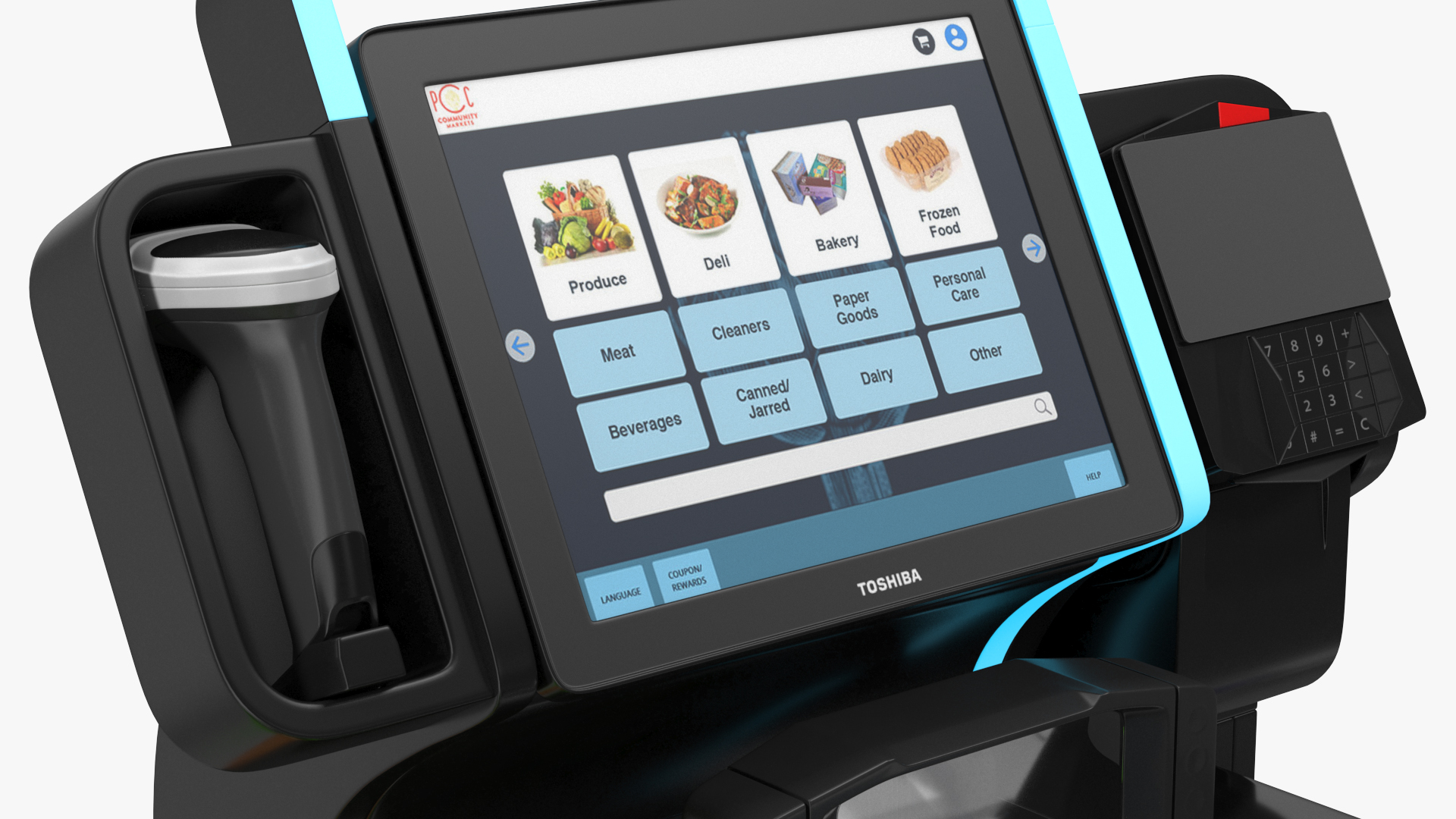 Toshiba Self Checkout System with Shopping Basket 3D model