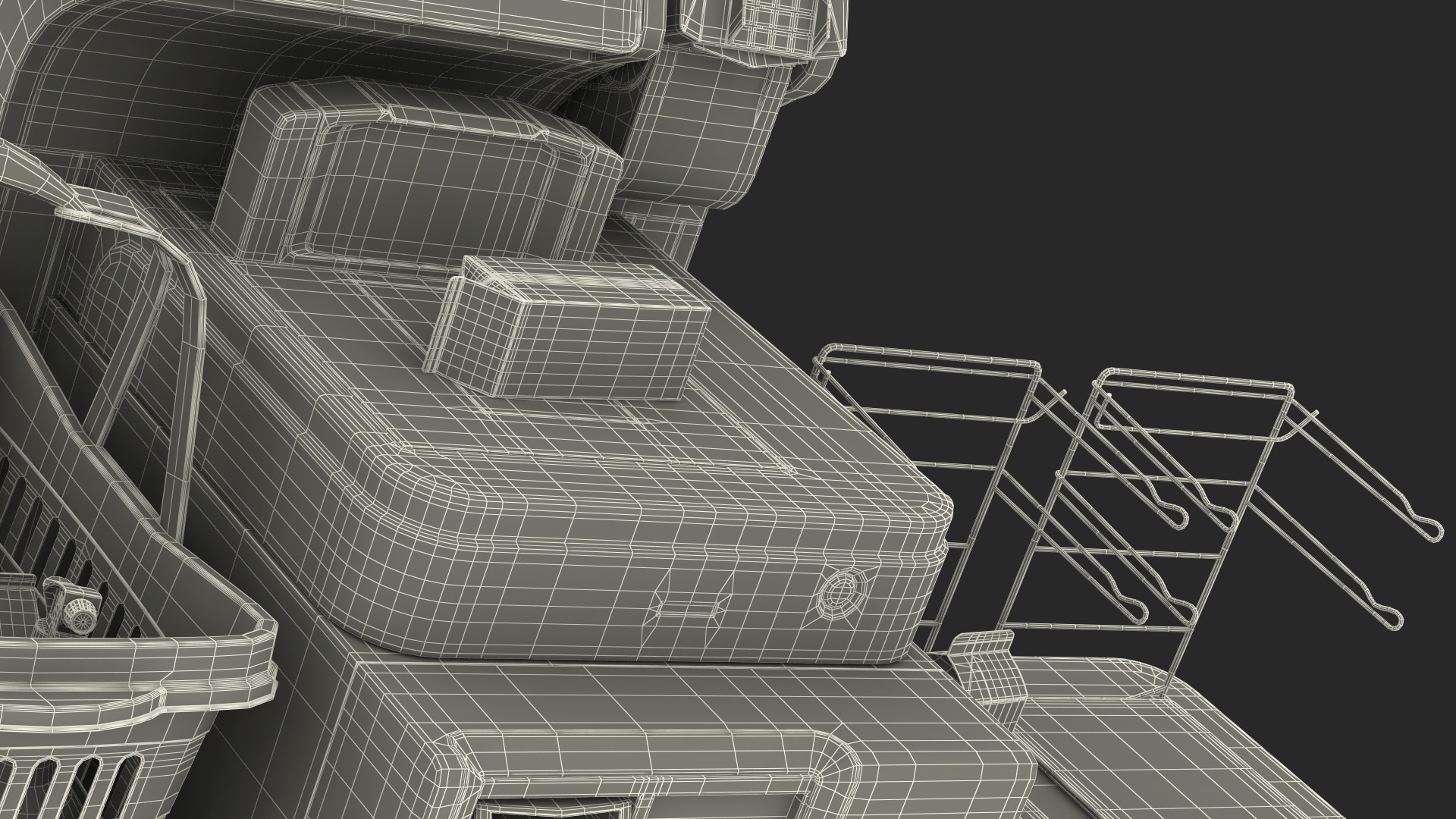 Toshiba Self Checkout System with Shopping Basket 3D model