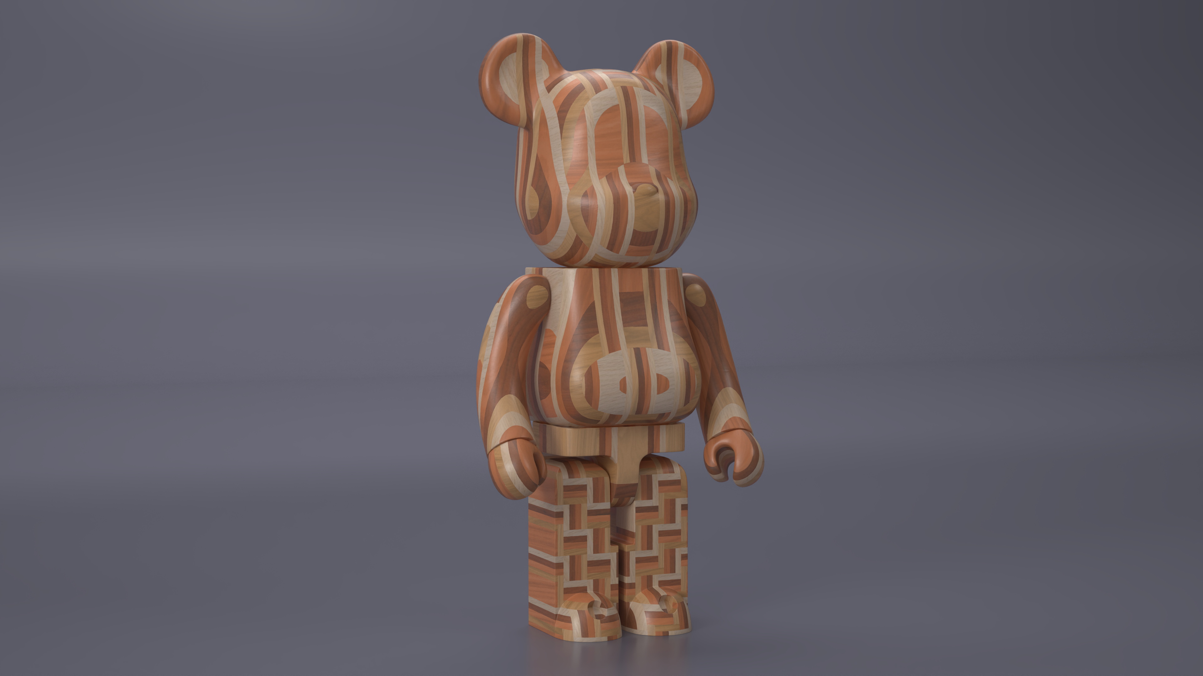 3D model Bearbrick Karimoku Parquet 2nd