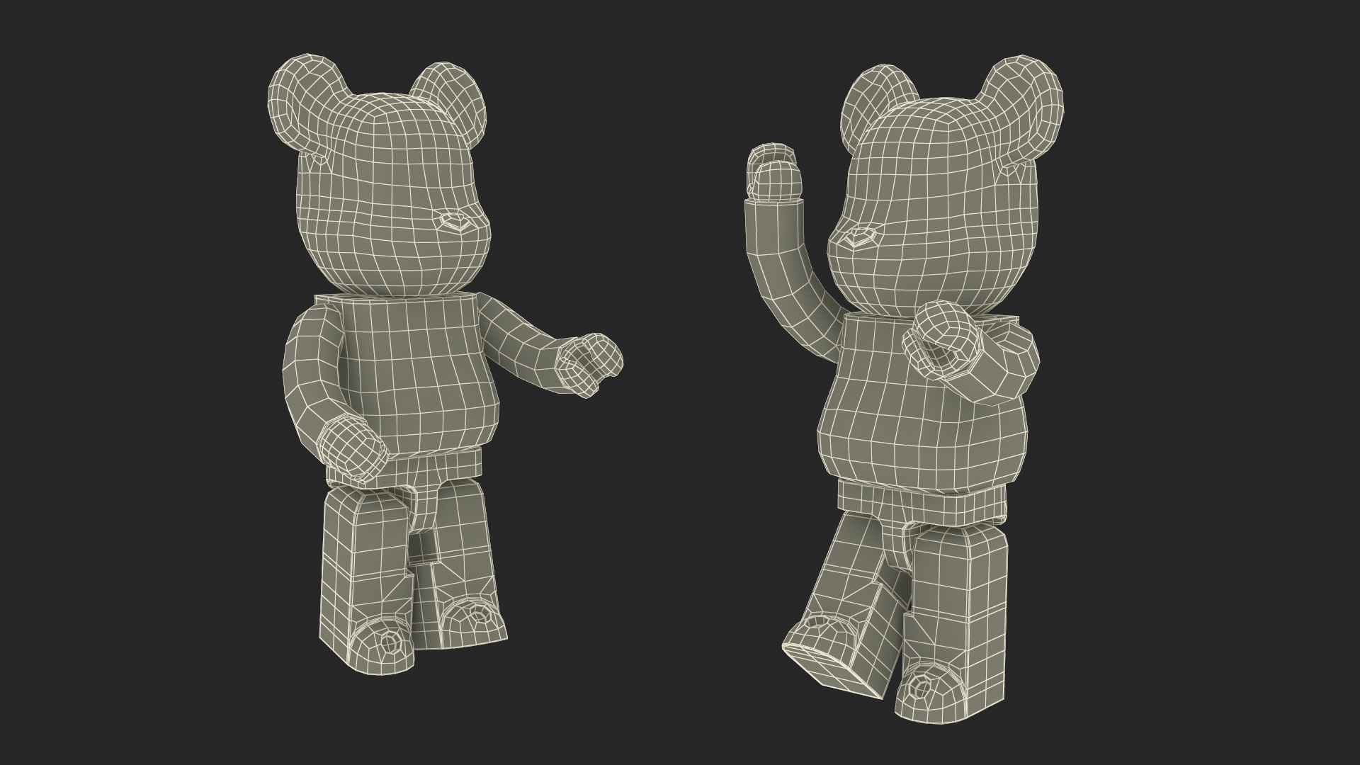 3D model Bearbrick Karimoku Parquet 2nd