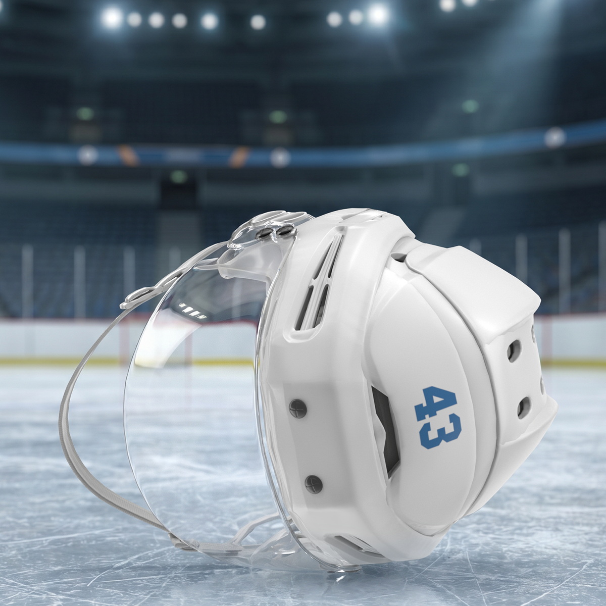 Ice Hockey Helmet with Visor Game Ready 3D model preview