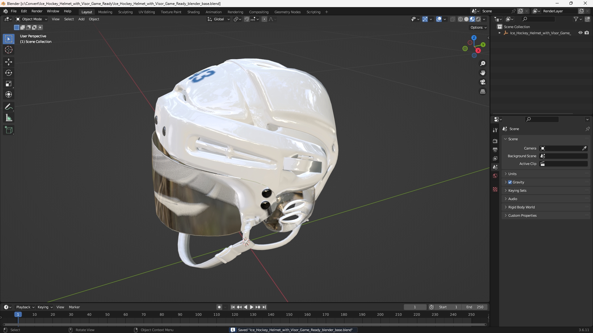 Ice Hockey Helmet with Visor Game Ready - view 10