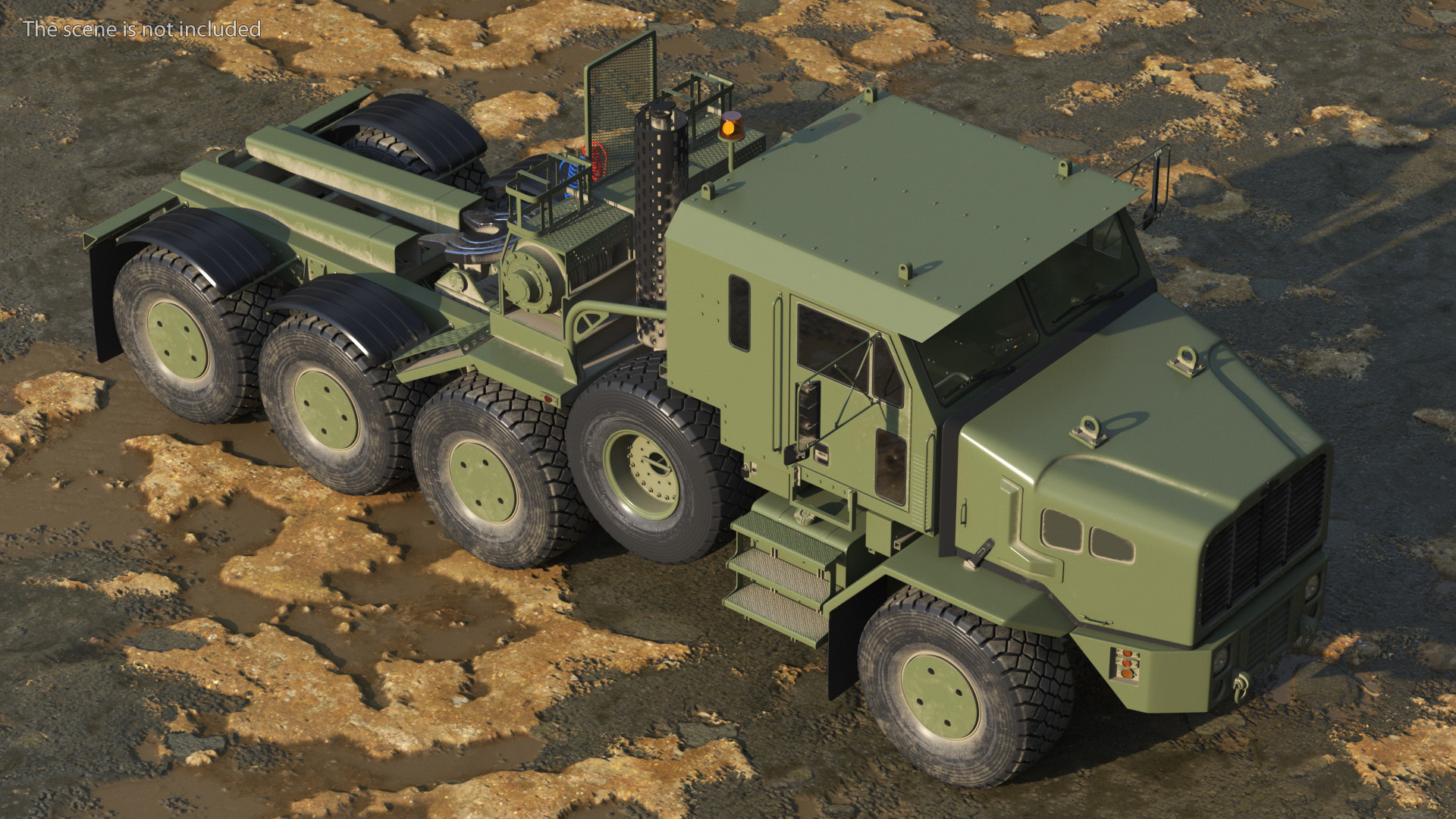 Military Transporter Oshkosh Global HET A1 Rigged 3D model