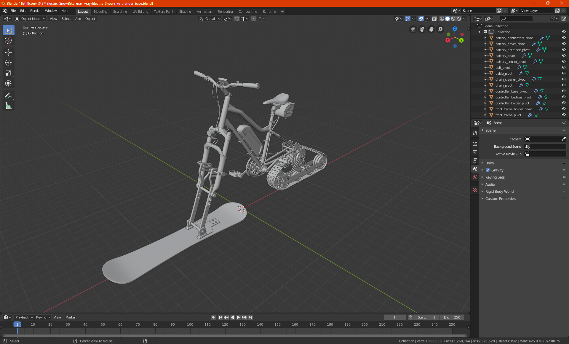 Envo Electric SnowBike 3D
