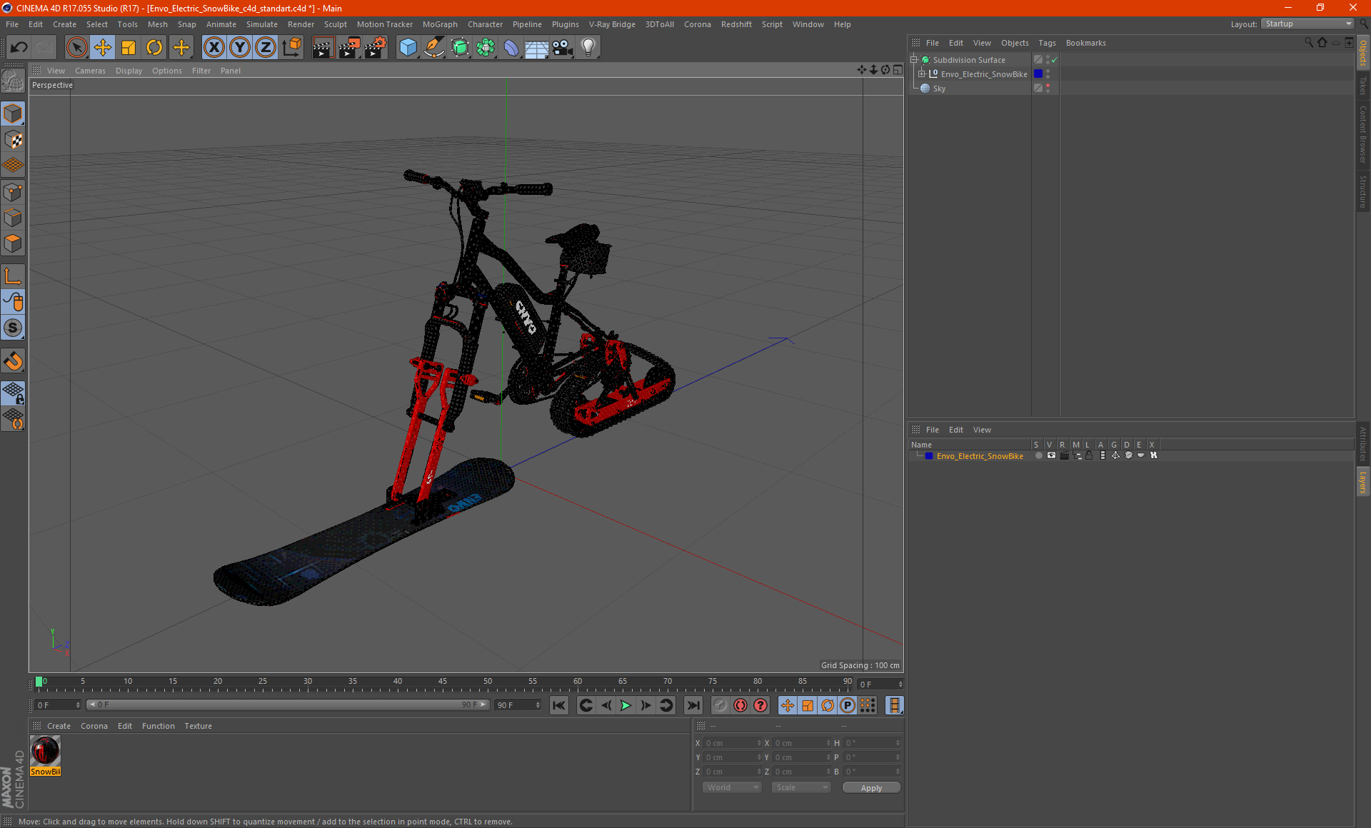 Envo Electric SnowBike 3D