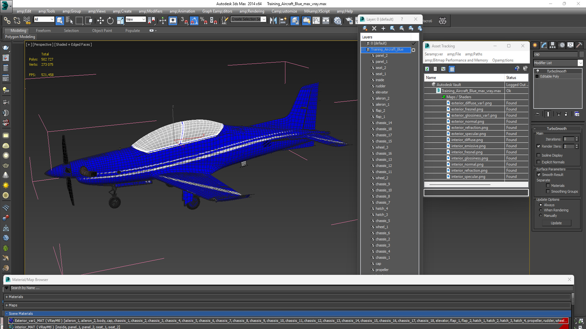 Training Aircraft Blue 3D