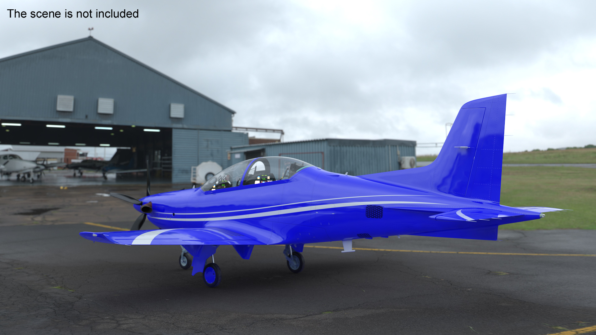 Training Aircraft Blue 3D