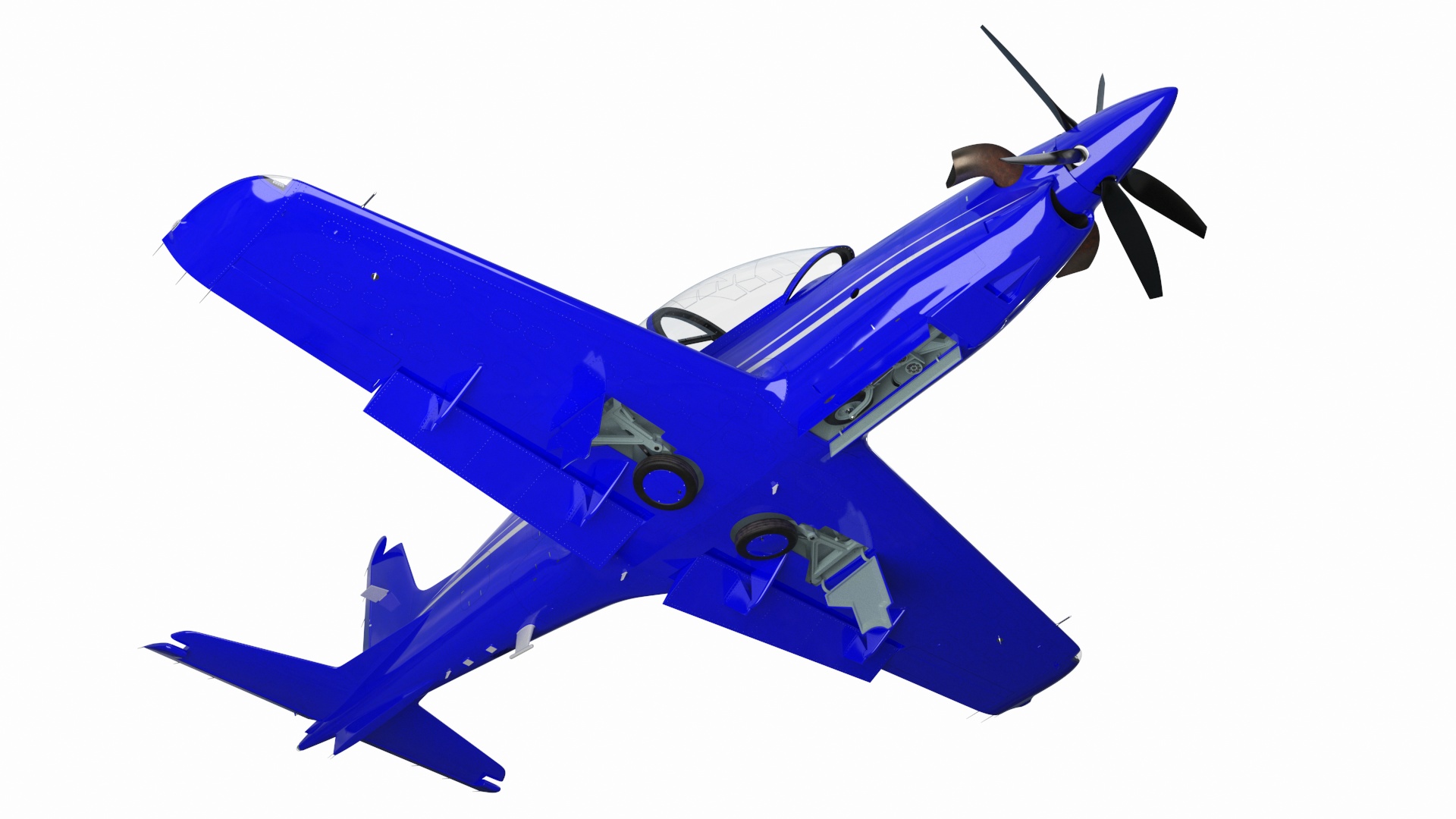 Training Aircraft Blue 3D
