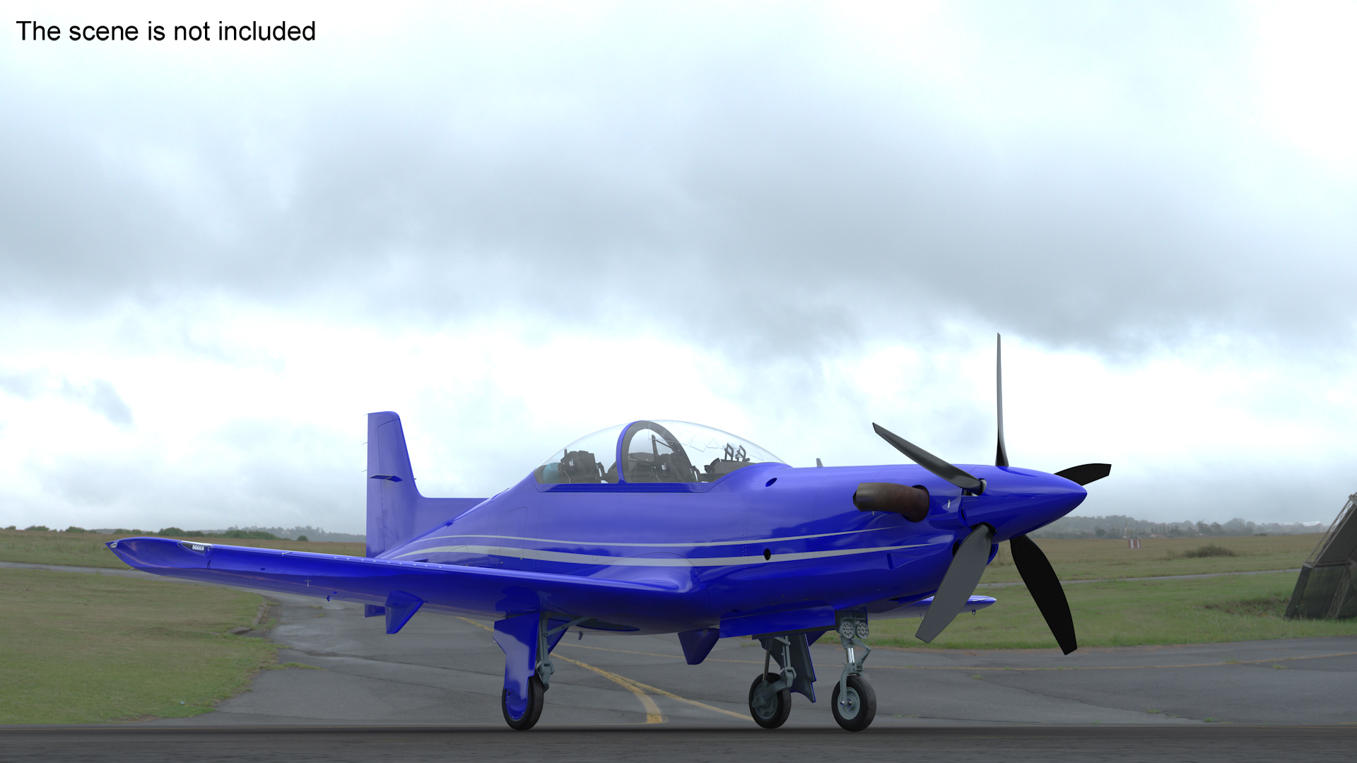 Training Aircraft Blue 3D