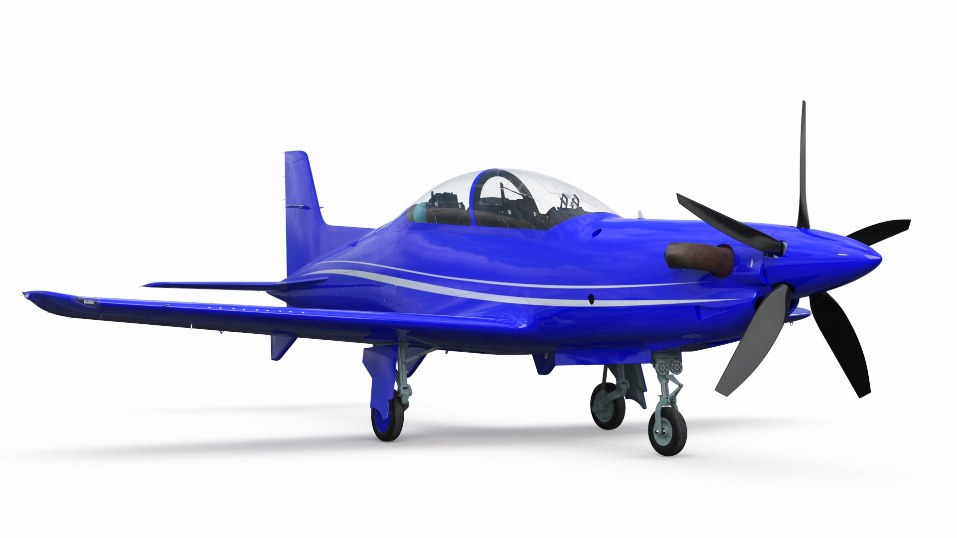 Training Aircraft Blue 3D