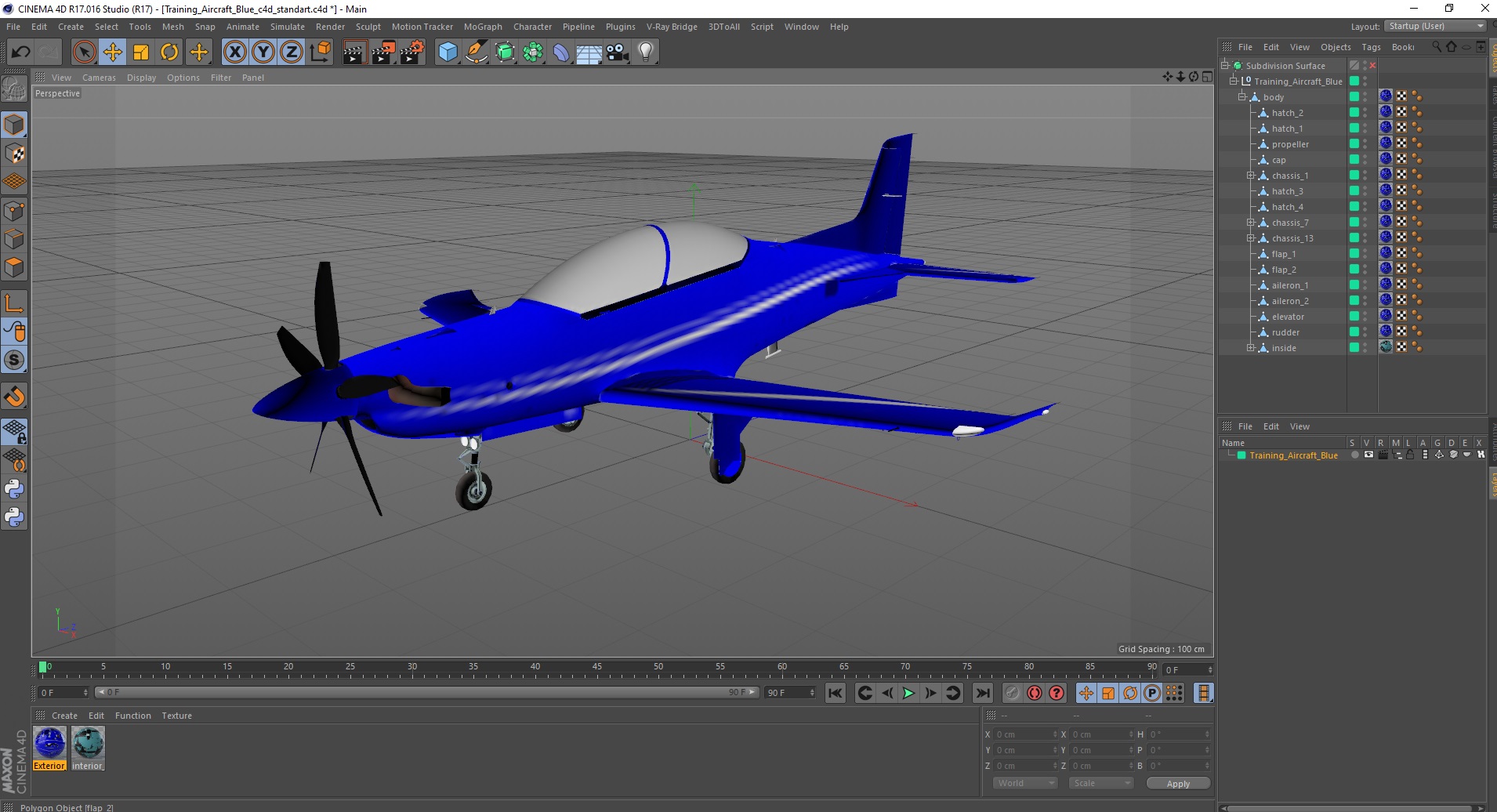 Training Aircraft Blue 3D