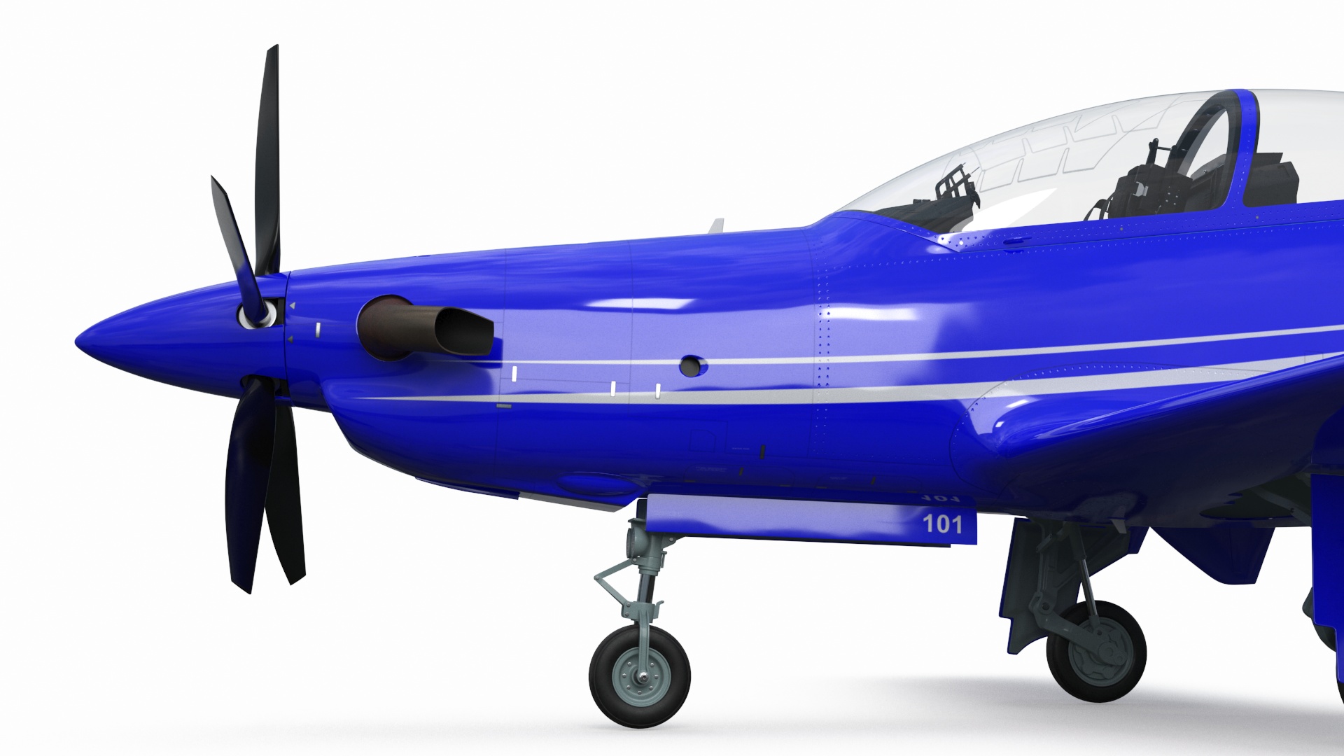Training Aircraft Blue 3D