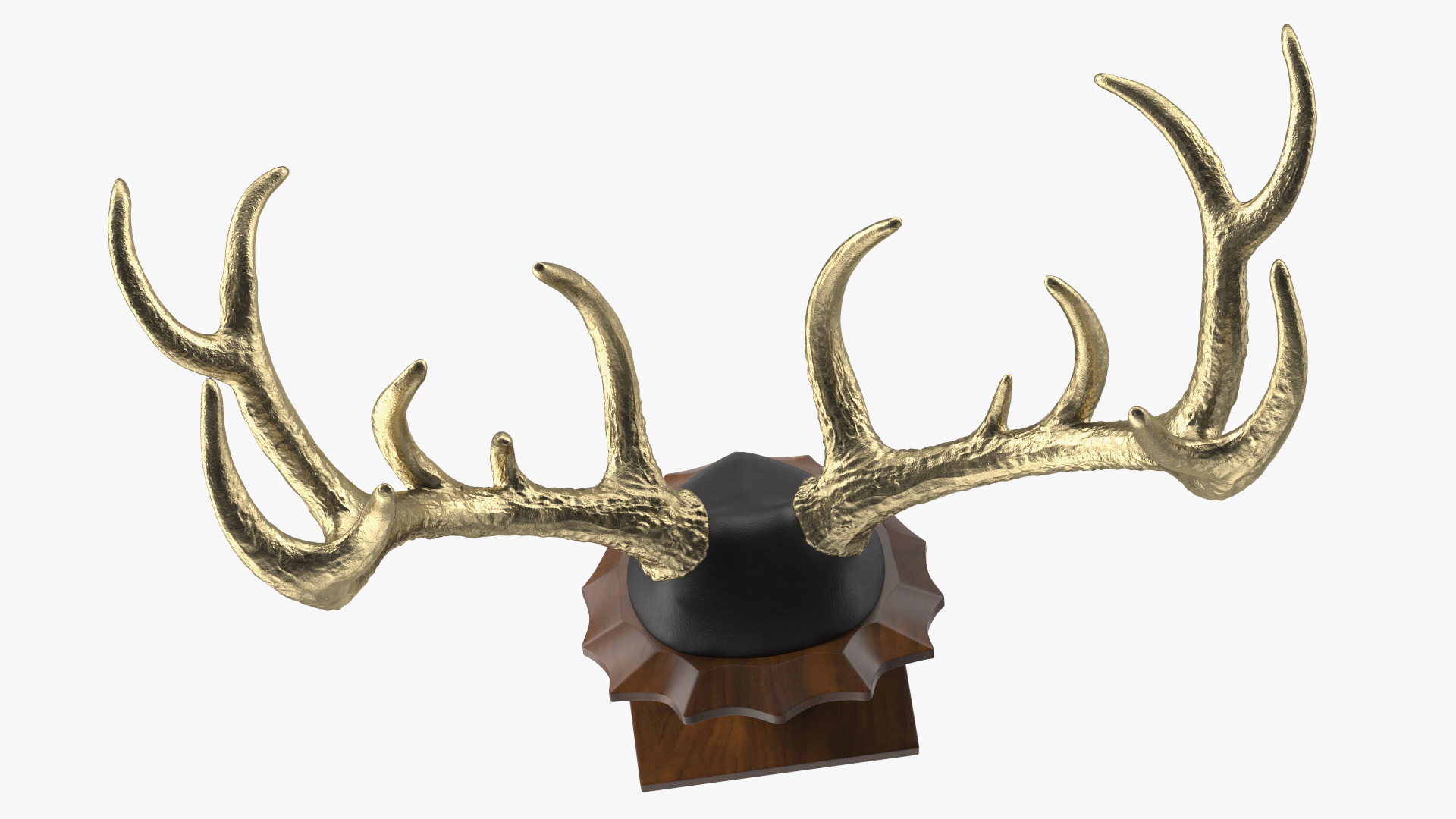 3D Stag Antlers on a Pedestal Gold Plated model