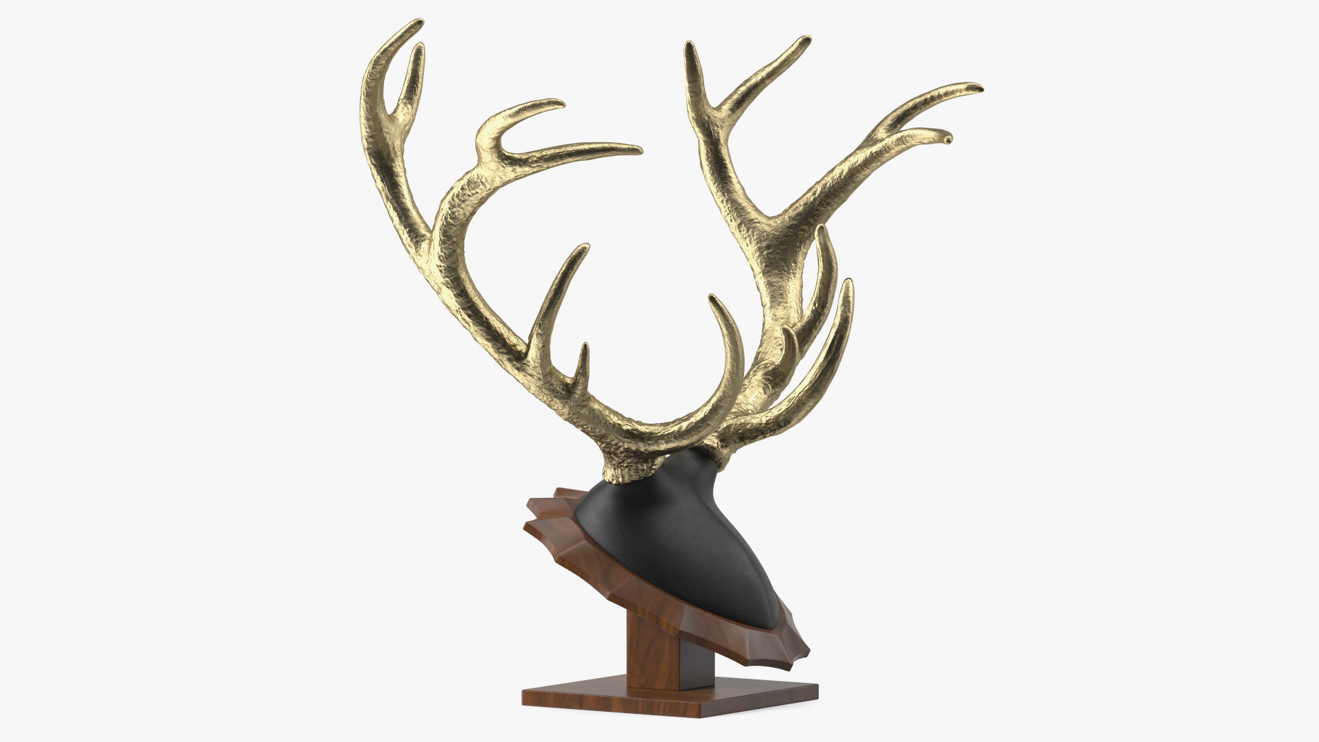 3D Stag Antlers on a Pedestal Gold Plated model