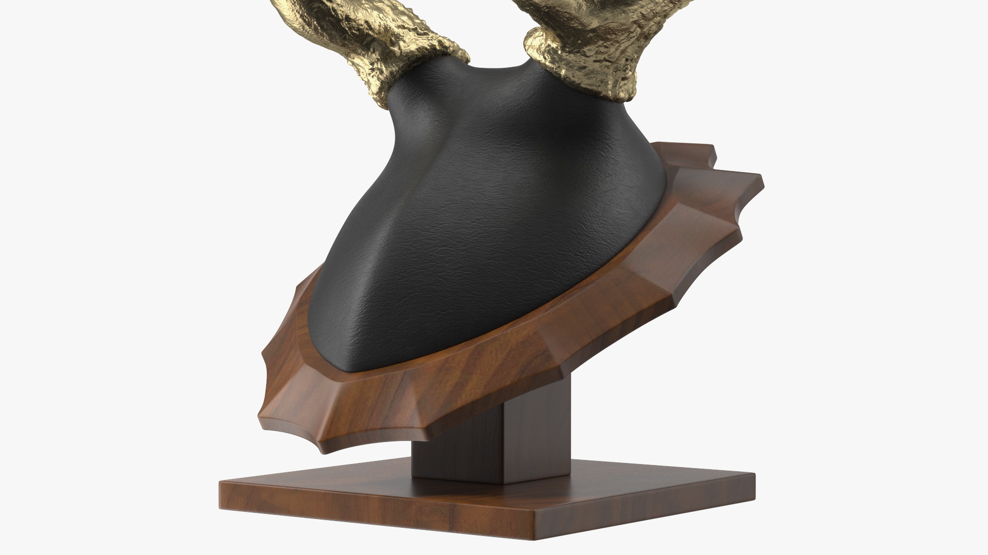 3D Stag Antlers on a Pedestal Gold Plated model