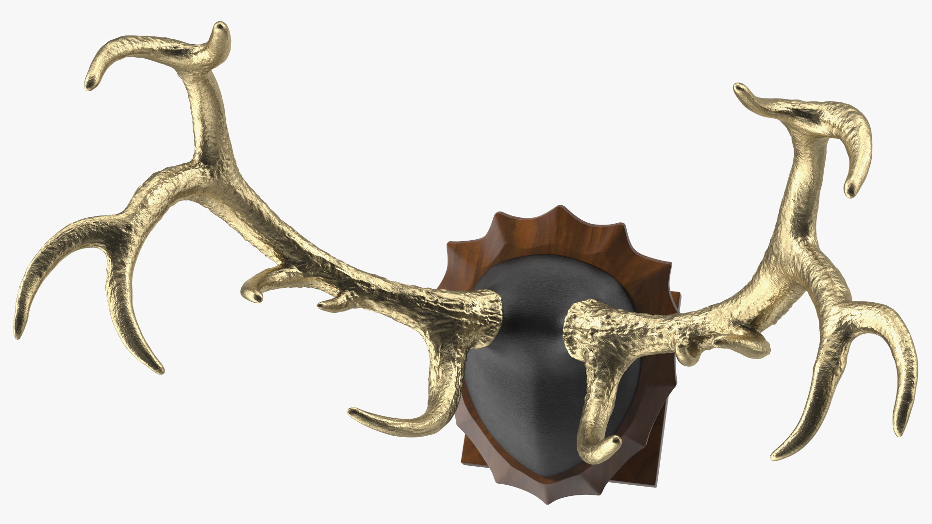 3D Stag Antlers on a Pedestal Gold Plated model