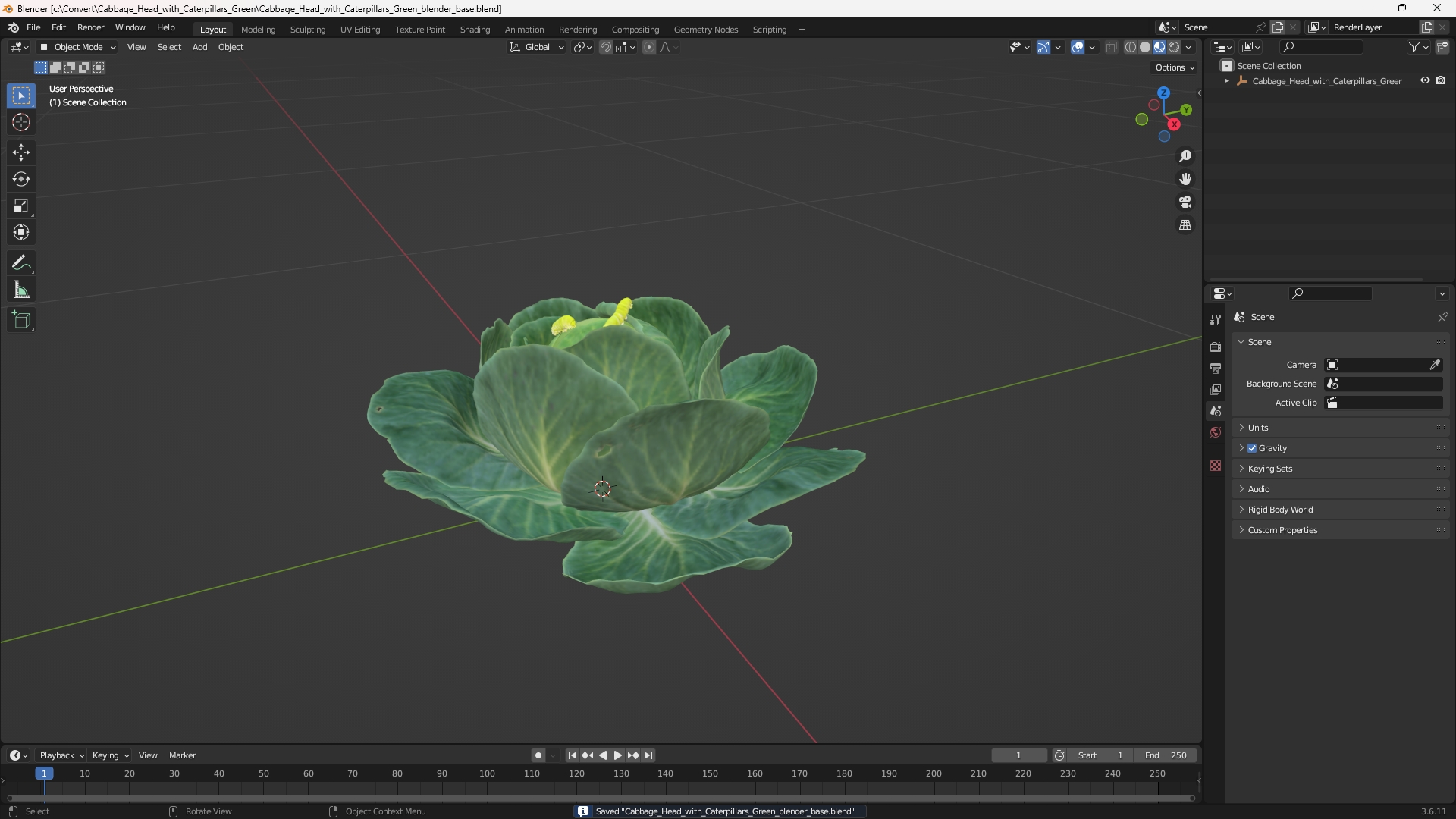 Cabbage Head with Caterpillars Green, view 9