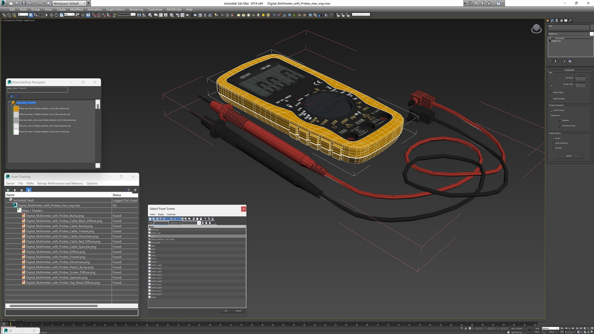 3D model Digital Multimeter with Probes