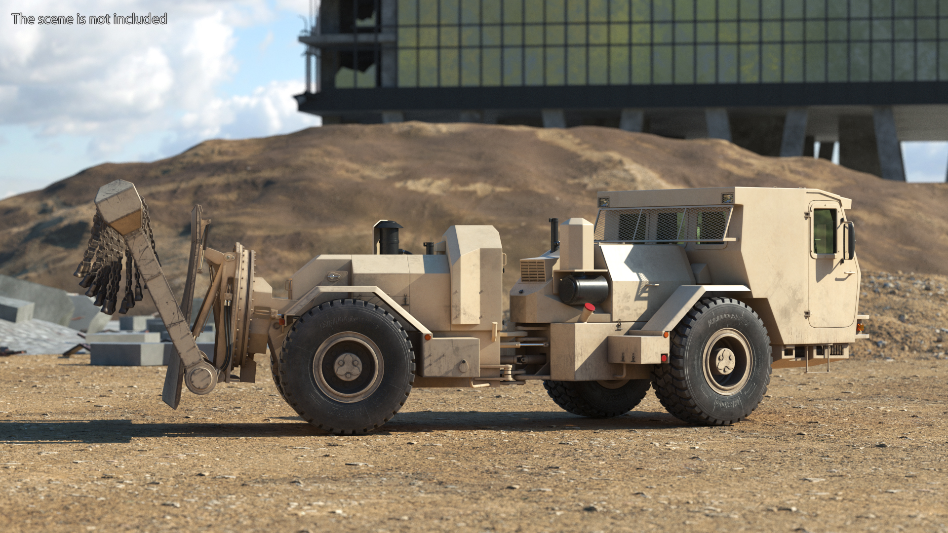 3D model Mine Clearing Vehicle Hydrema 910 Sand Used Rigged