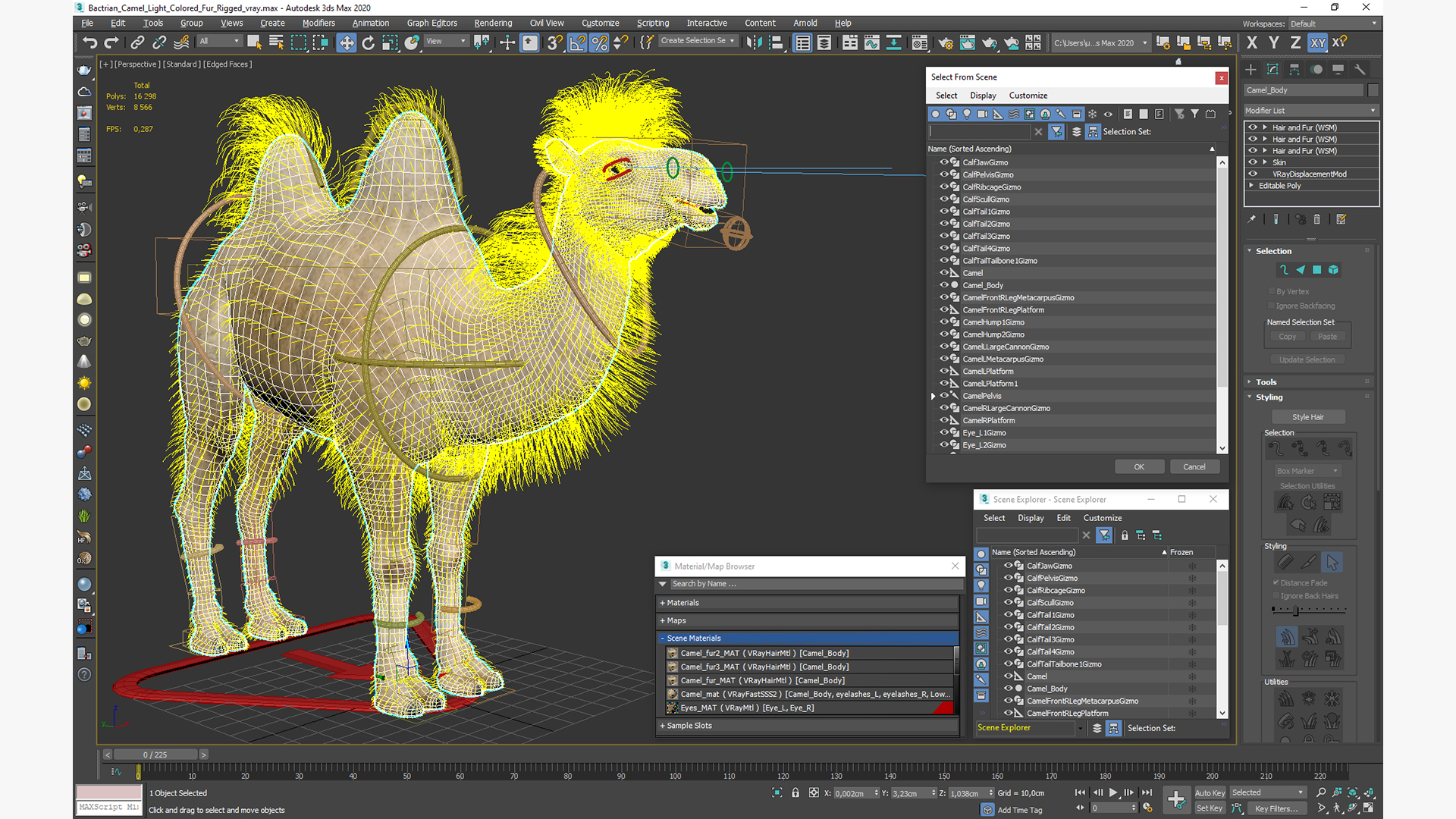 Bactrian Camel Light Colored Fur Rigged 3D model