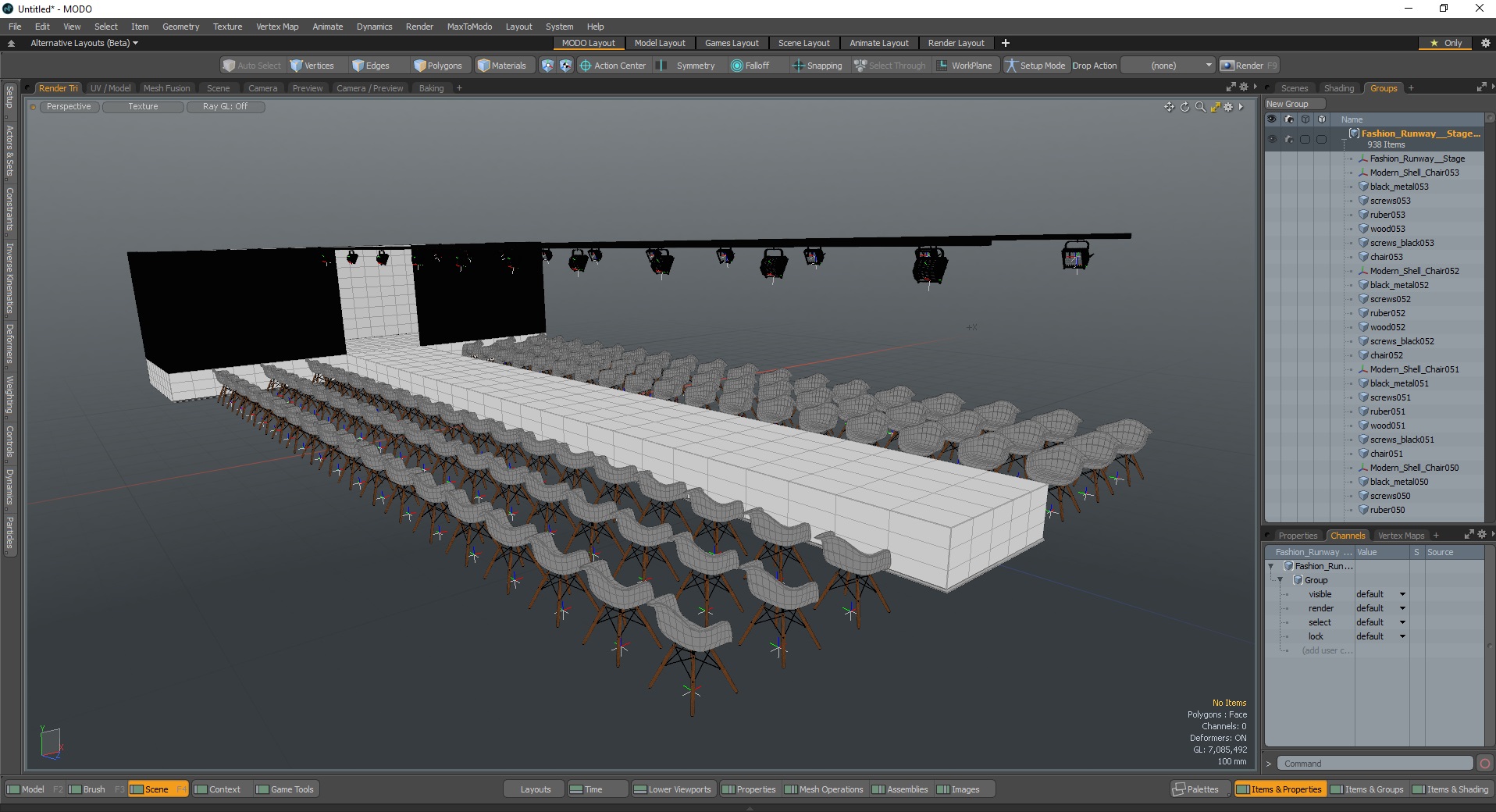 3D model Fashion Runway Stage