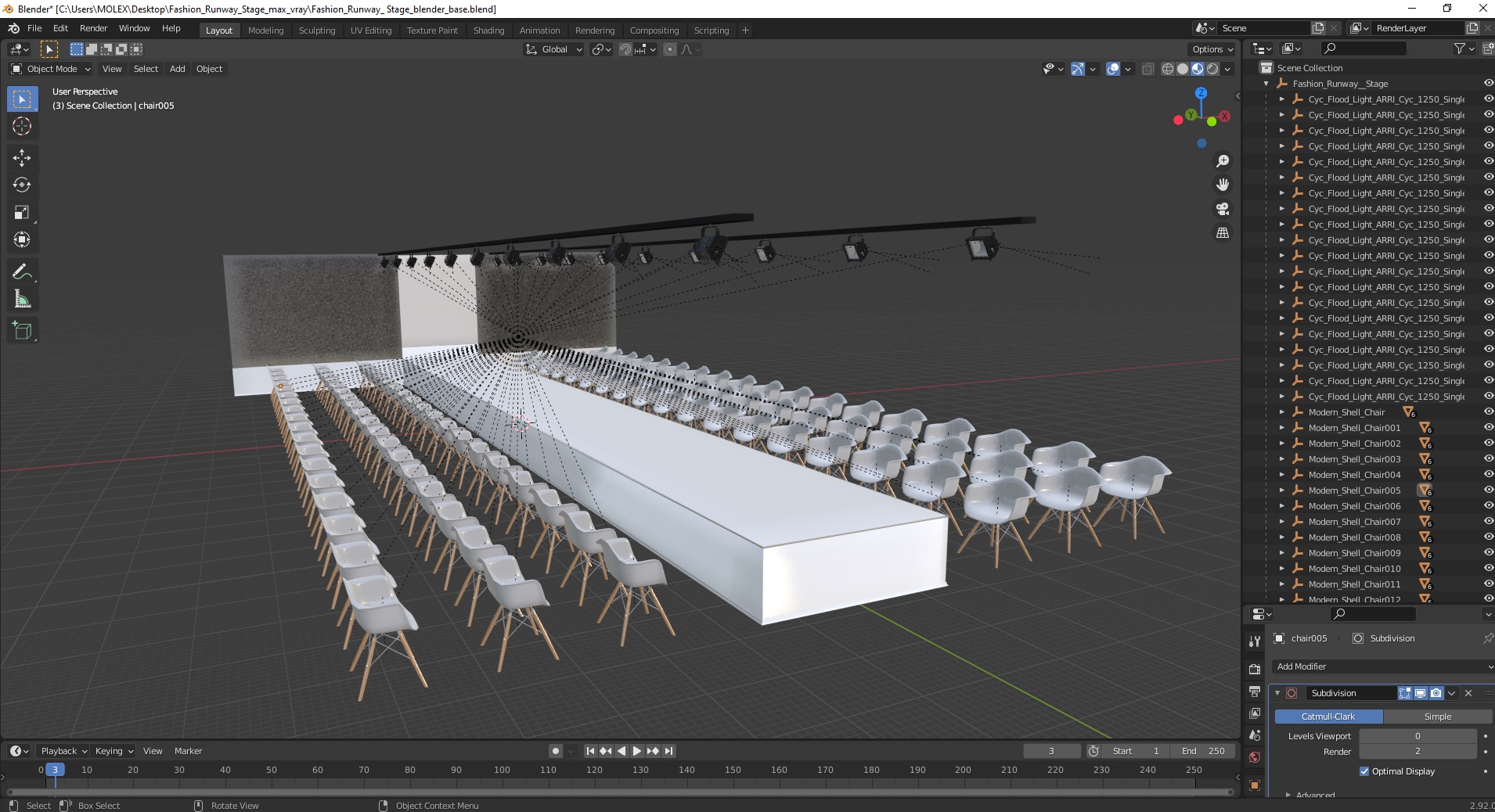 3D model Fashion Runway Stage