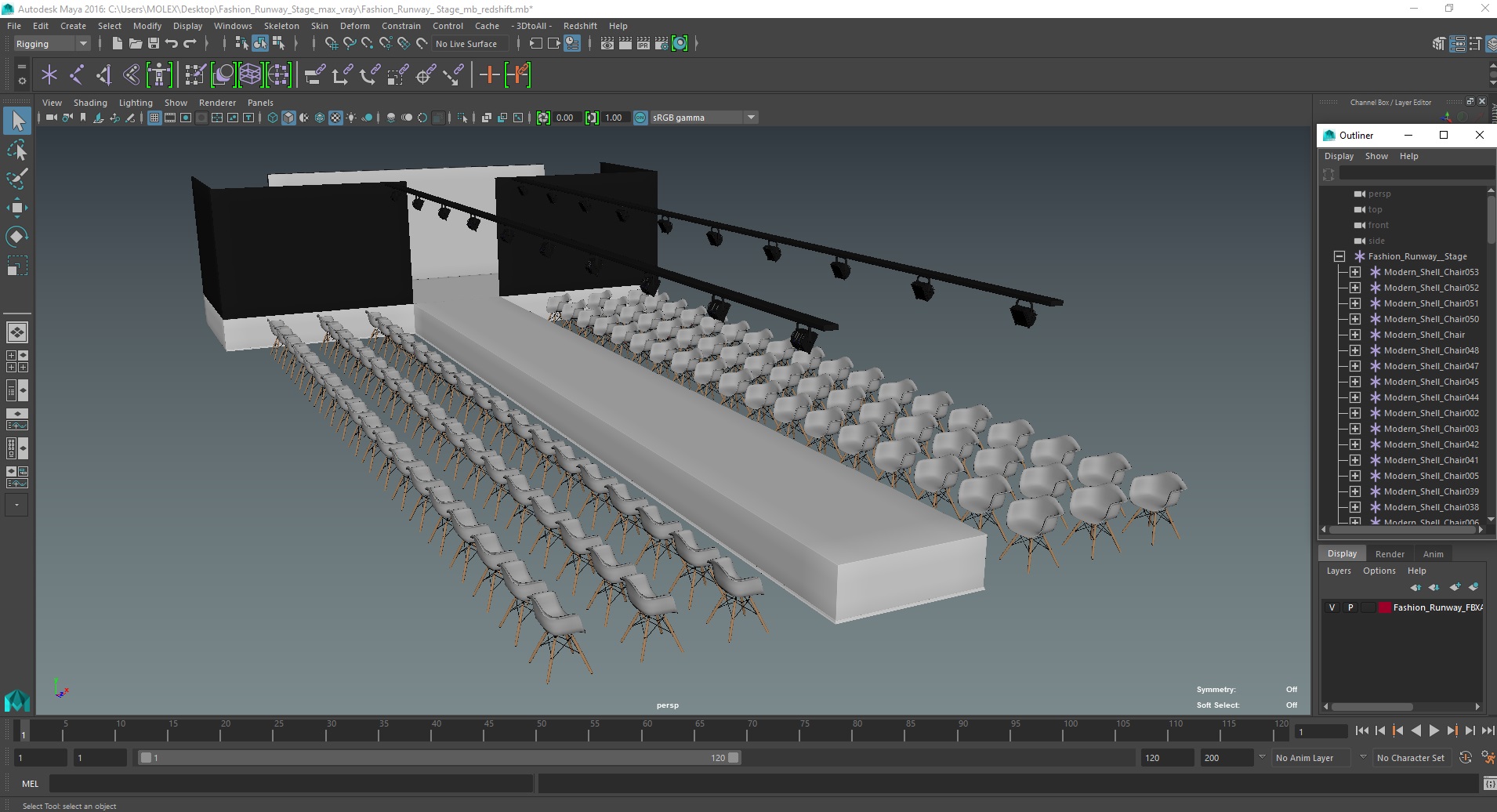 3D model Fashion Runway Stage