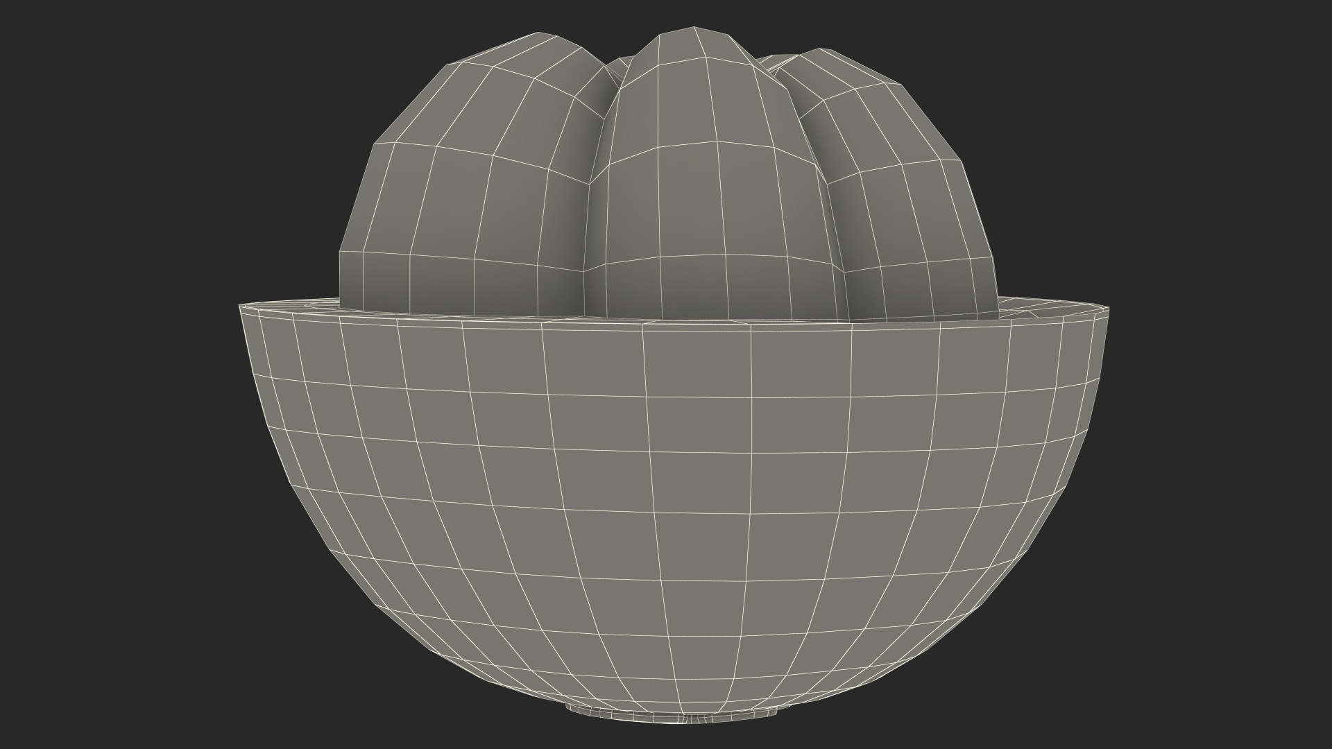 Ripe Half Peeled Purple Mangosteen 3D model