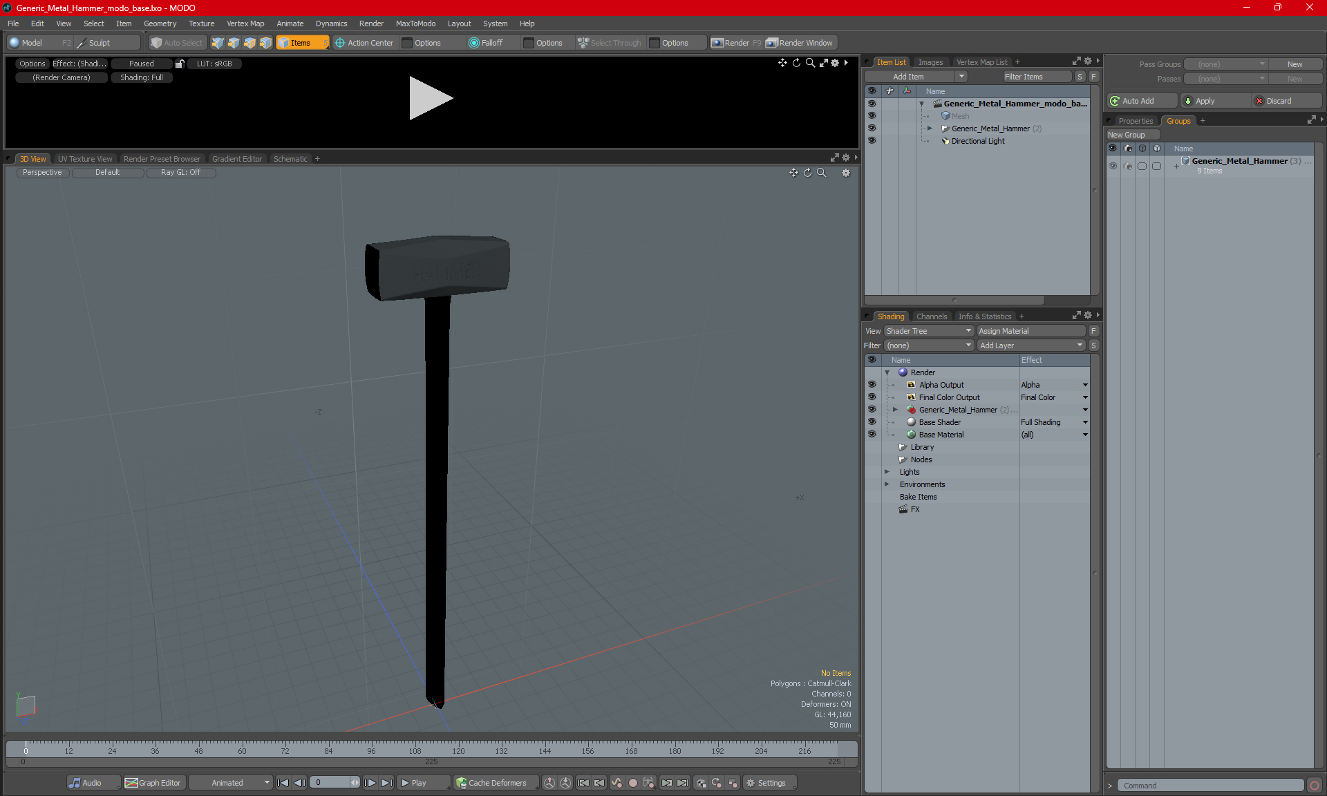 3D model Generic Metal Hammer