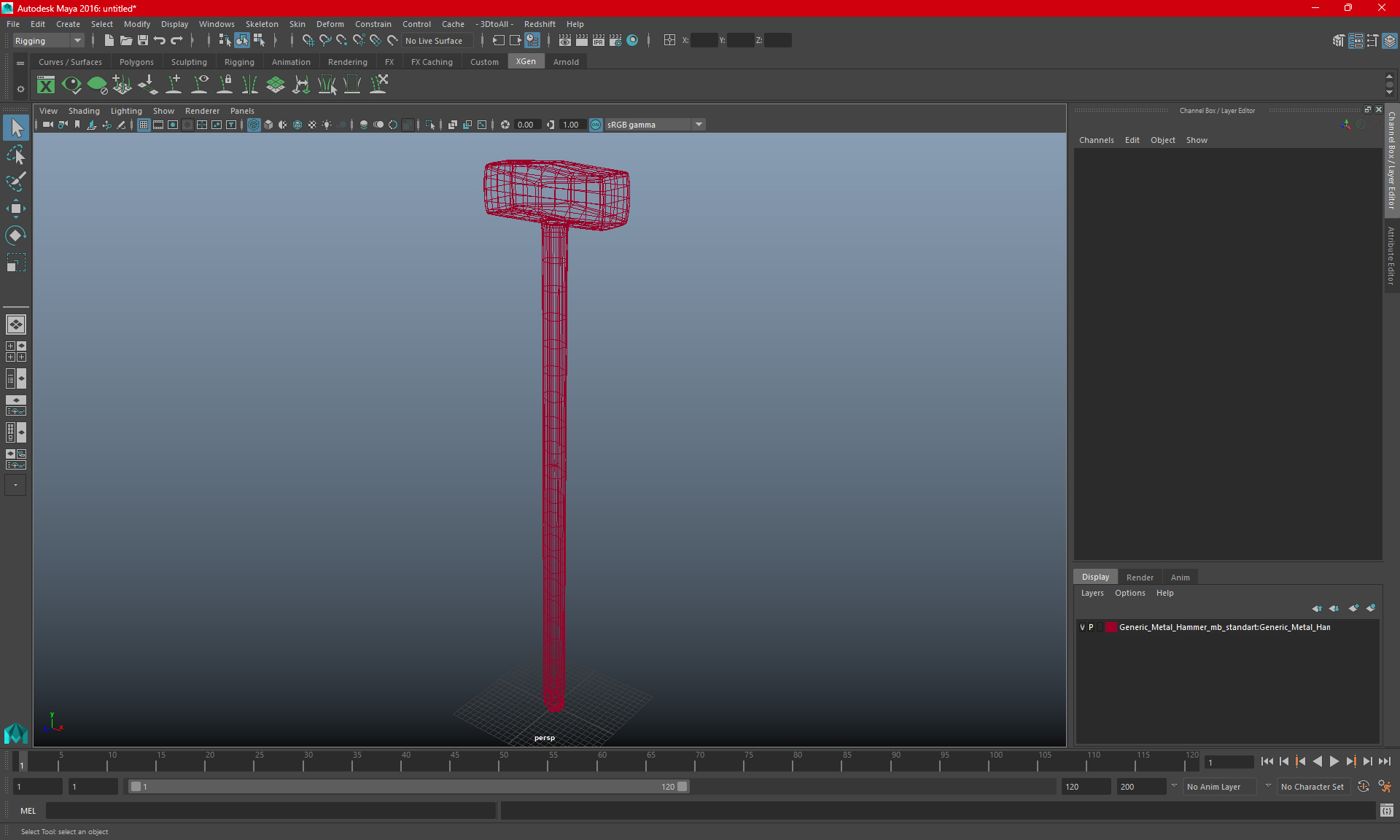 3D model Generic Metal Hammer