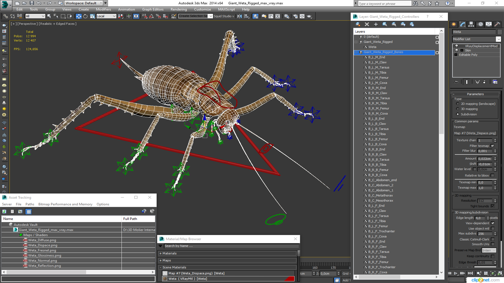 3D Giant Weta Rigged for Cinema 4D