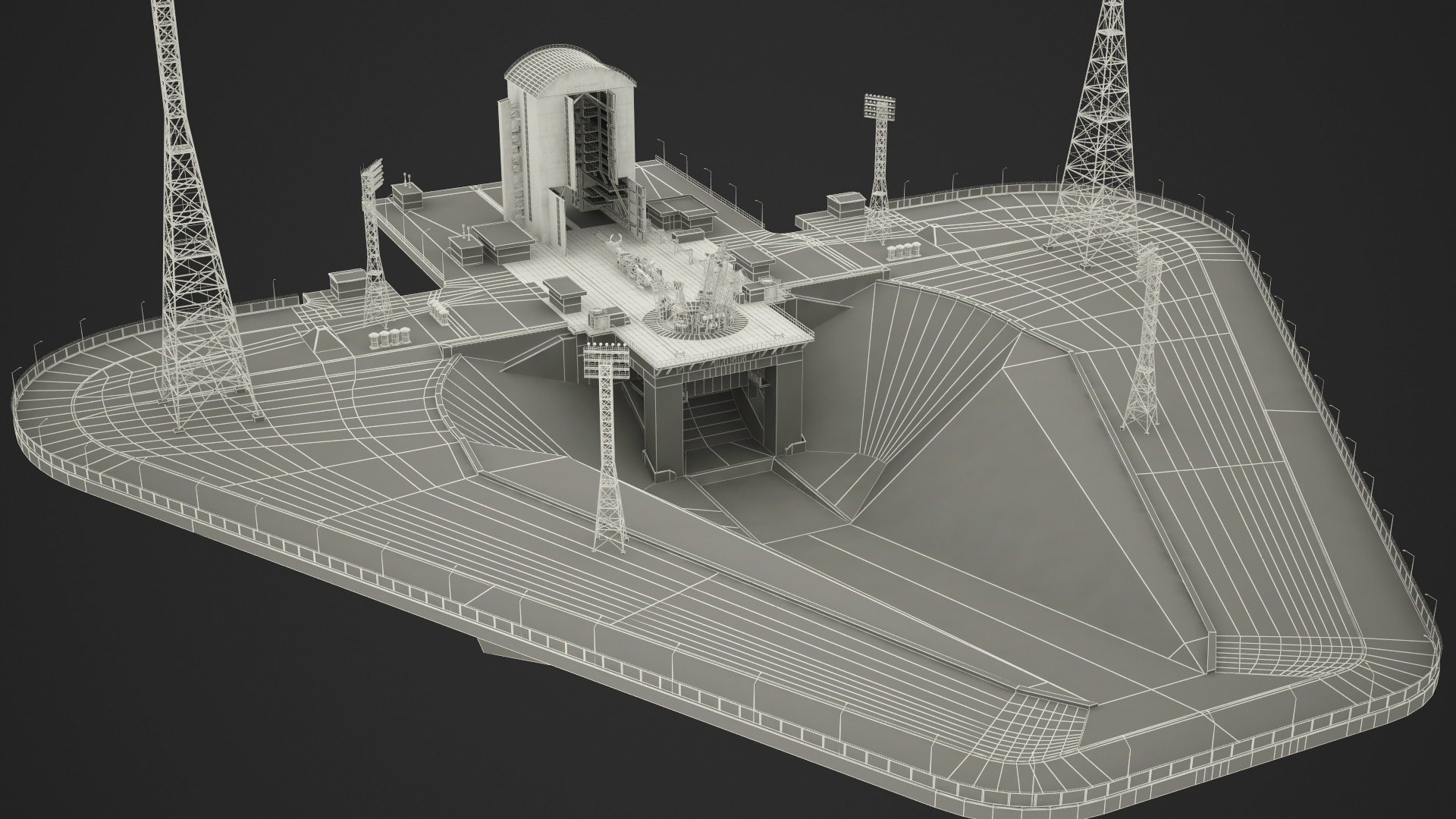 3D Vostochny Cosmodrome Russian Spaceport model