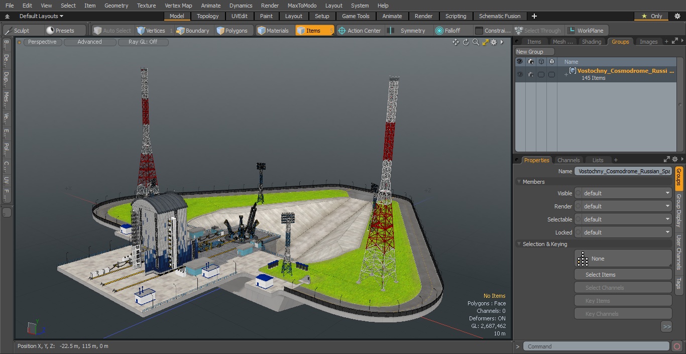 3D Vostochny Cosmodrome Russian Spaceport model