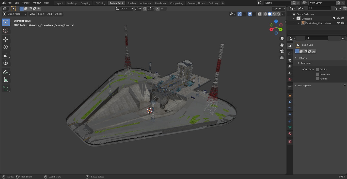 3D Vostochny Cosmodrome Russian Spaceport model