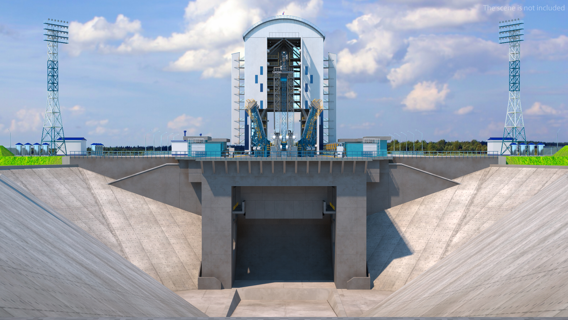 3D Vostochny Cosmodrome Russian Spaceport model