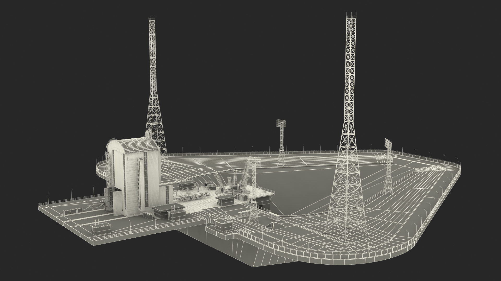 3D Vostochny Cosmodrome Russian Spaceport model