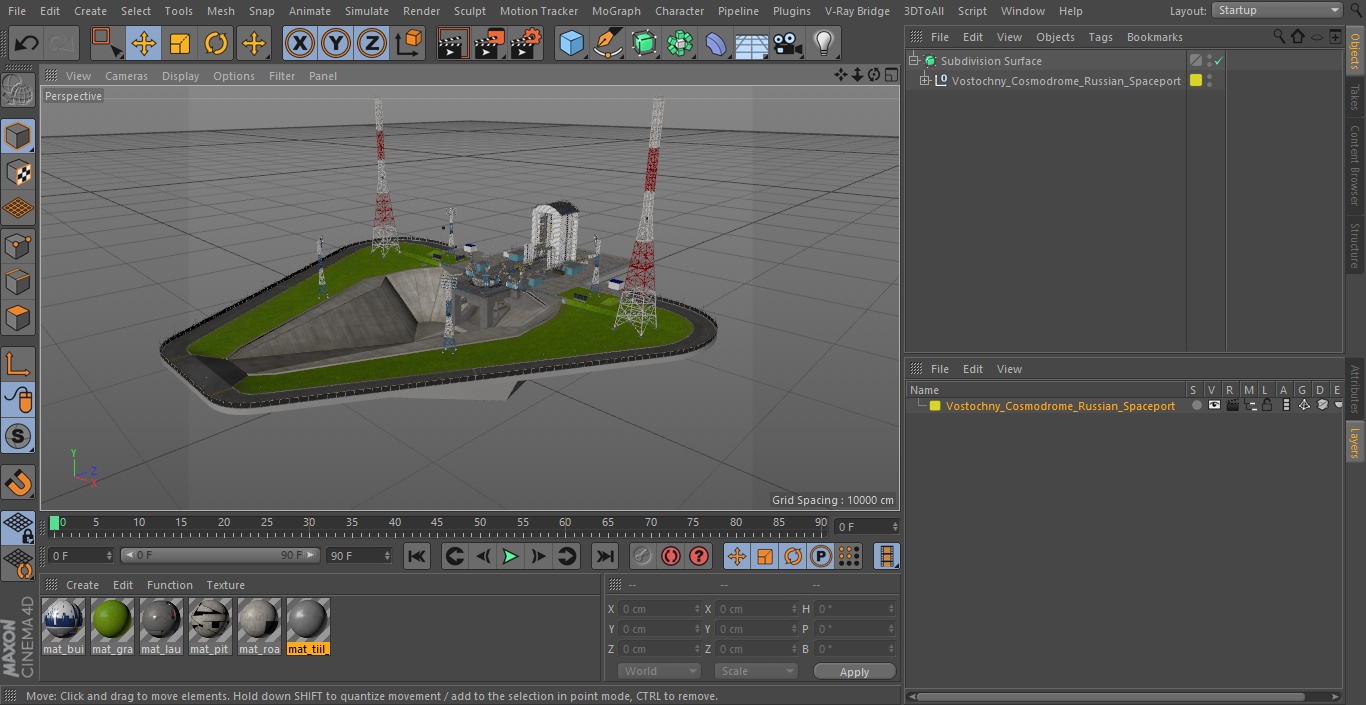 3D Vostochny Cosmodrome Russian Spaceport model